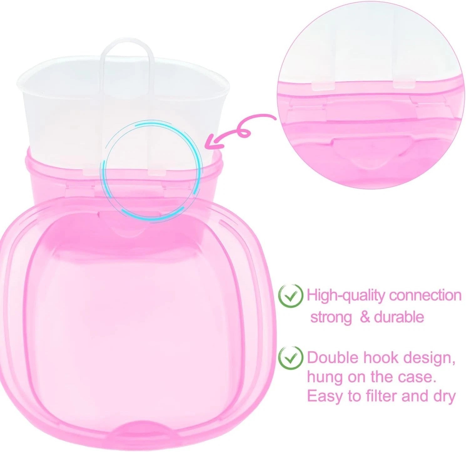 Compact Denture Soaking Cup with Mini Brush - Lightweight & Versatile Storage