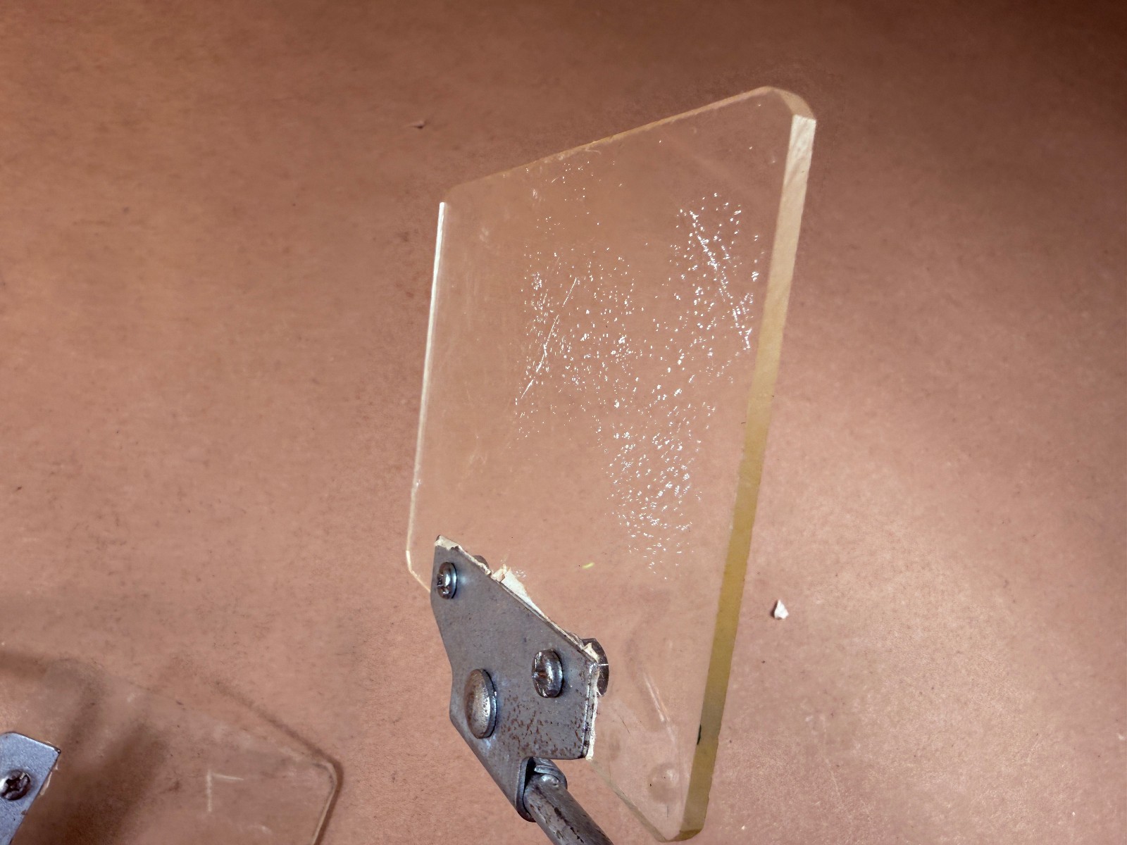 Pair Used Baldor Compatable Bench Grinder Eye Shield 4" X 3-1/4” w/ Bracket