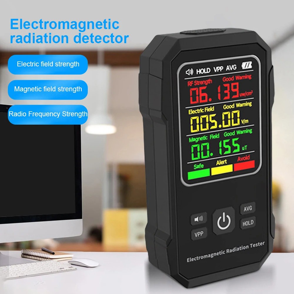 Digital EMF Meter Electromagnetic Field Radiation Detector LCD Geiger Counter US