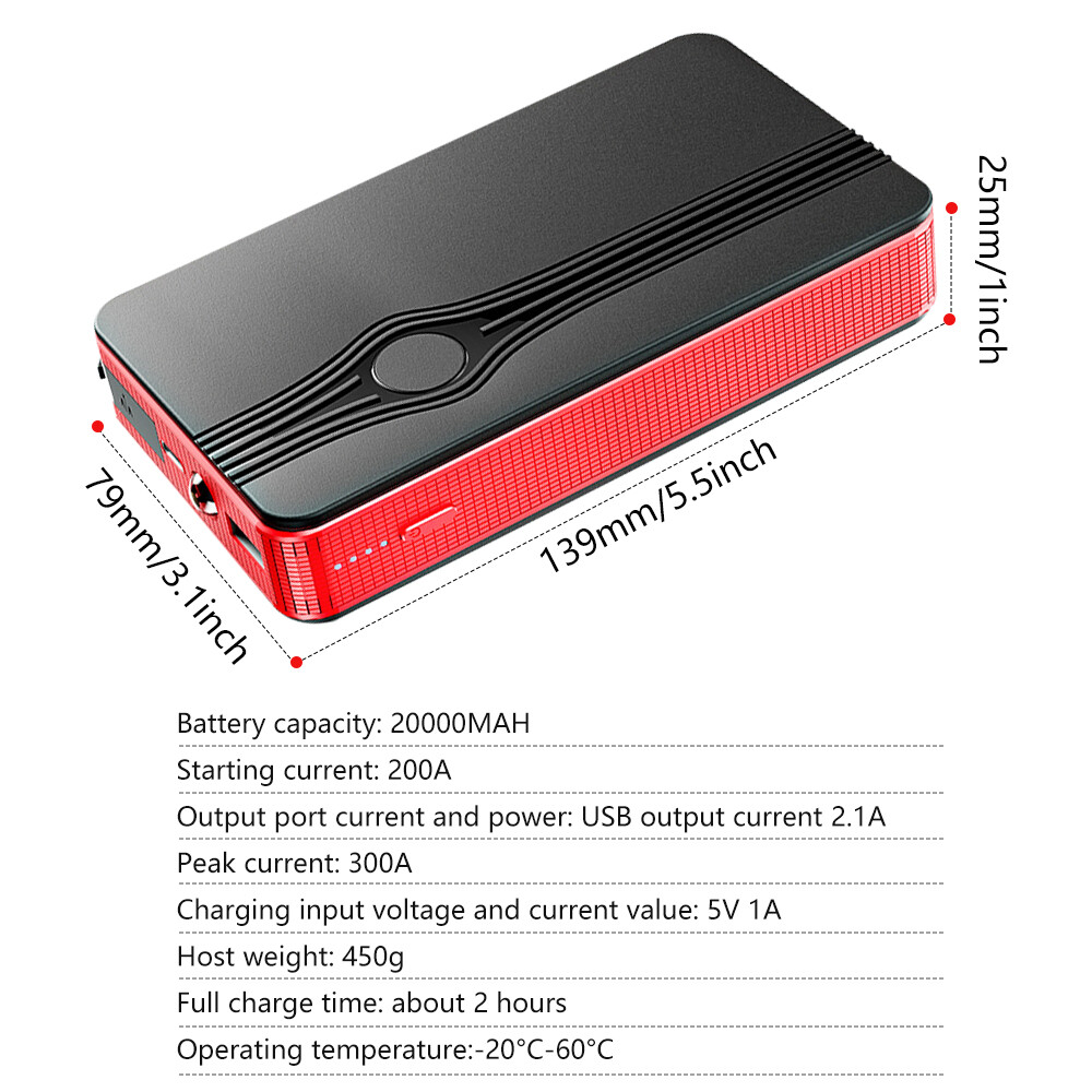 Jump starter Car Portable Jumper Power Bank Booster Box Battery Charger 30000mAh