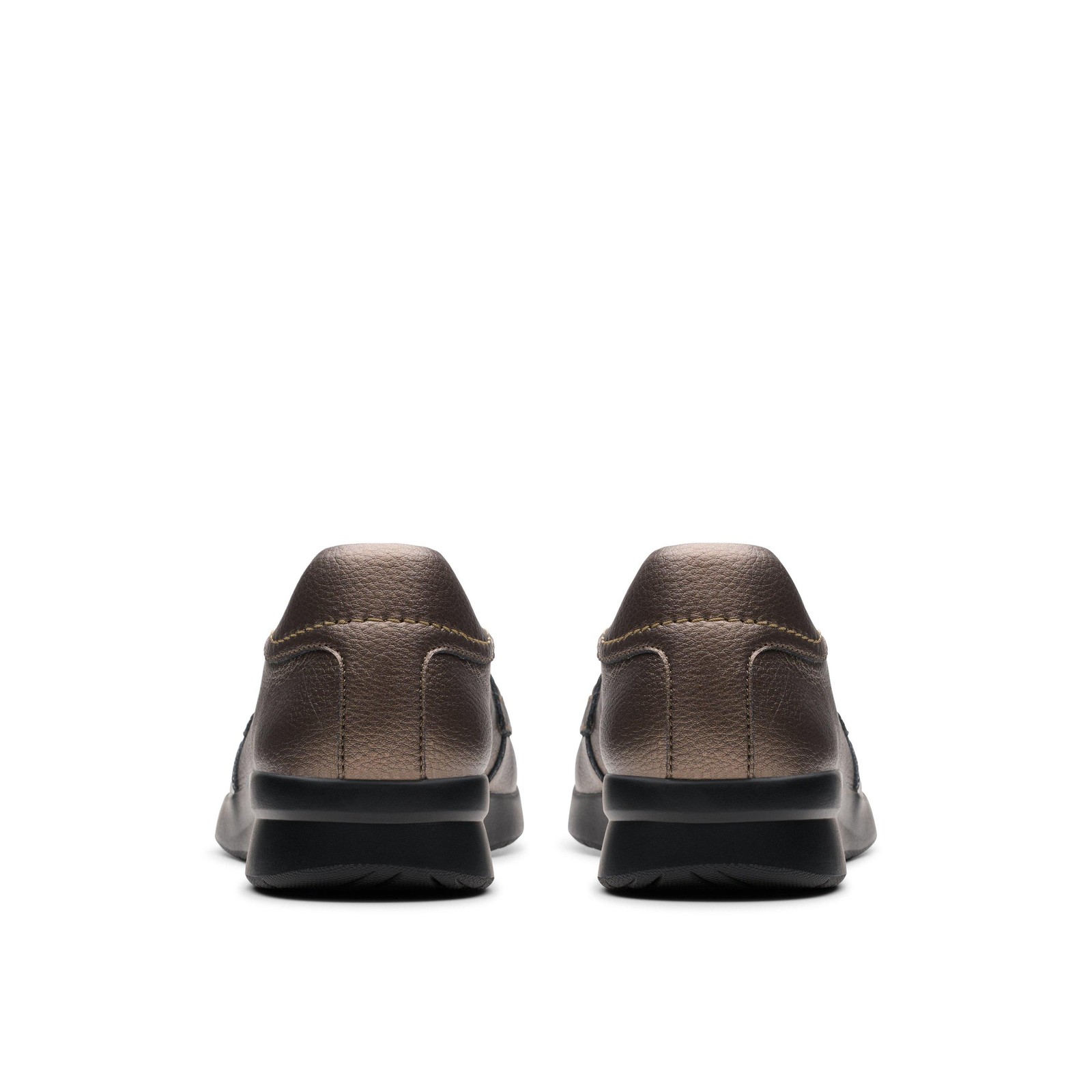 Clarks Womens Ellowyn Penny Metallic Leather Casual Shoes