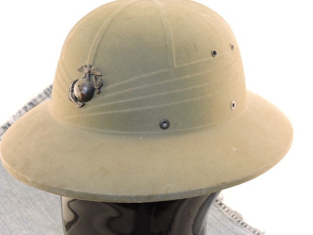 Vintage 1942-45 WW2 USMC Tropical Sun Pith Safari Helmet