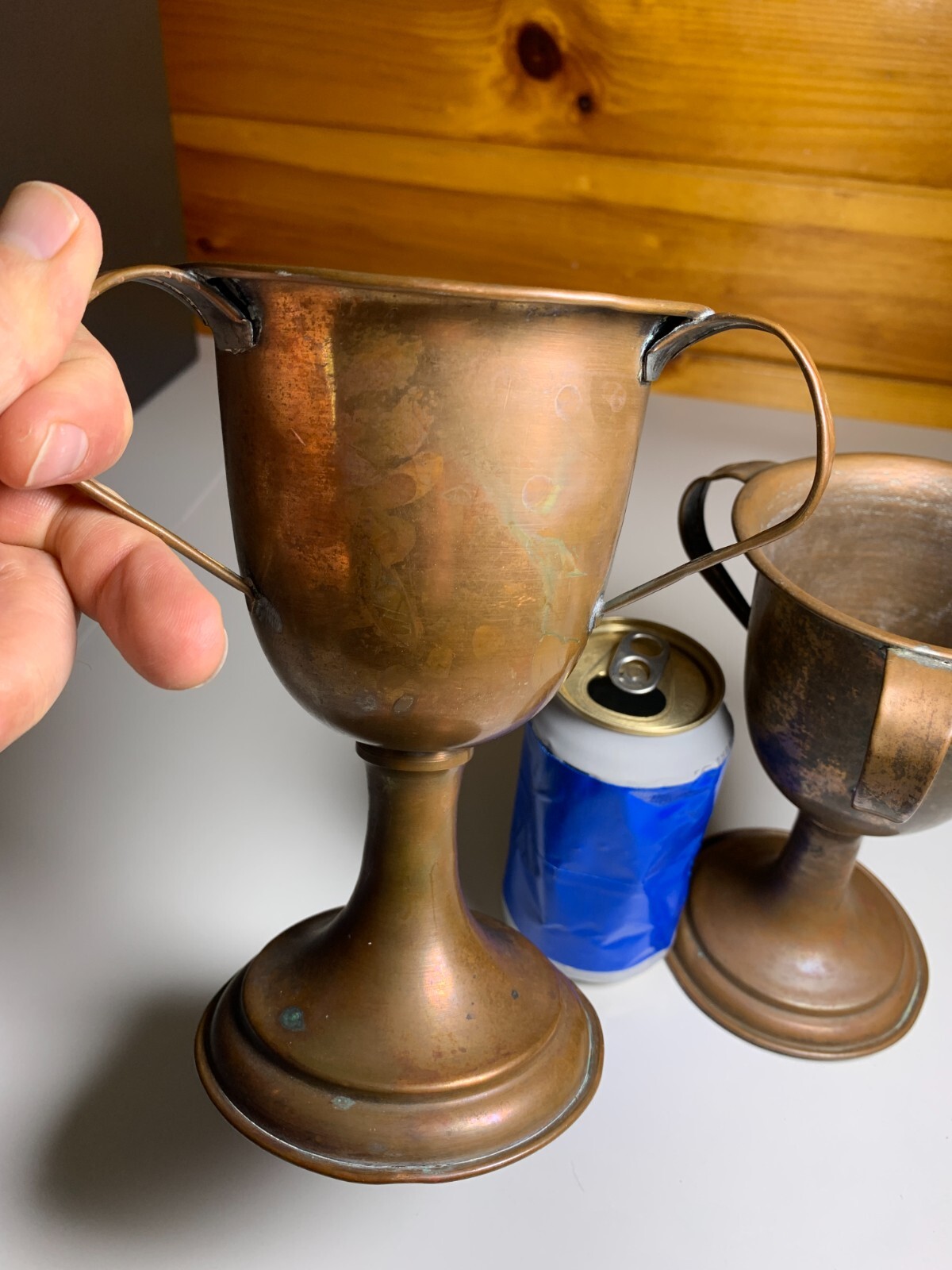 Antique Vintage Copper Cup Mug Chalice Goblet Medieval Renaissance Gothic Knight