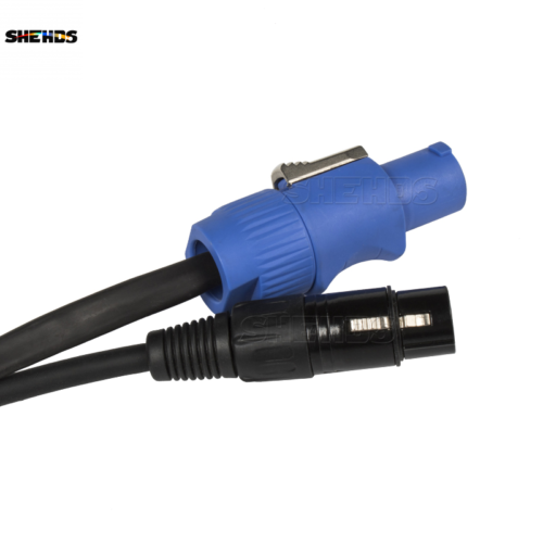 SHEHDS Powercon 3Meters 3pin DMX cable 3in1