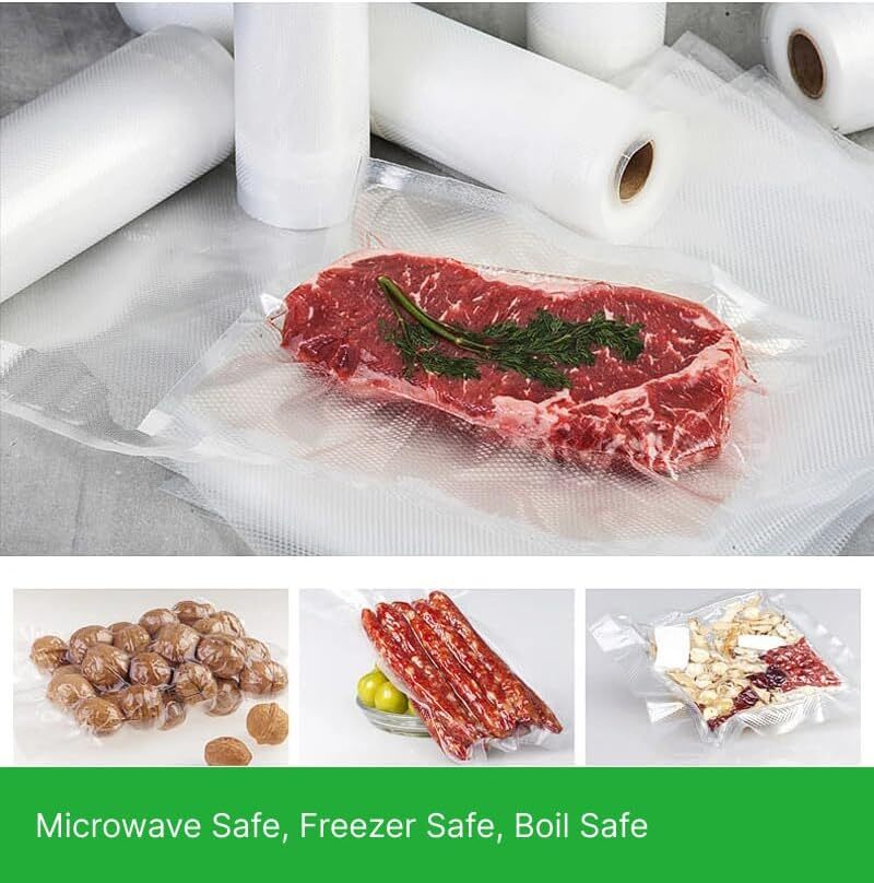 8"x50' 11"x50' Rolls Vacuum Sealer Bags Food Saver Embossed Bags 4 Mil