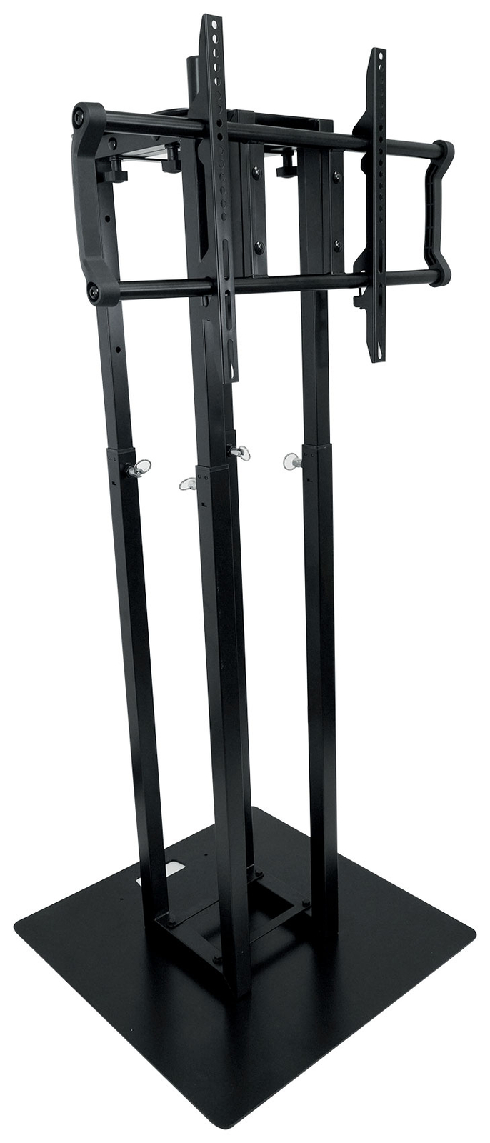 2) Rockville RTP33-TV Black Totem DJ Speaker/Lighting Stands+Detachable TV Mount