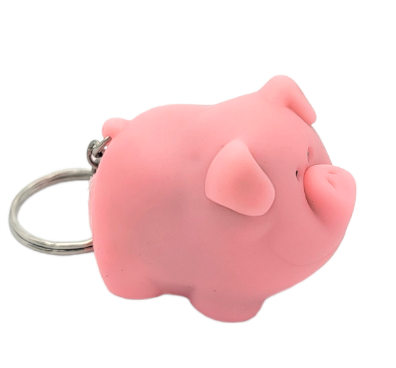 2 Pack - Naughty Squeeze Pooping Pink Pig Keychains (2") Animals Poop TURD