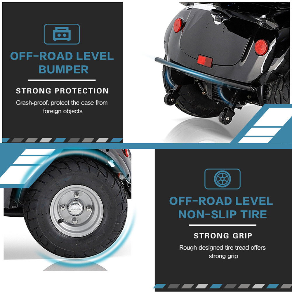 1000W Four Wheel Mobility Scooter 60V 20AH 15mph 31 Miles for Adult Senior 500lb