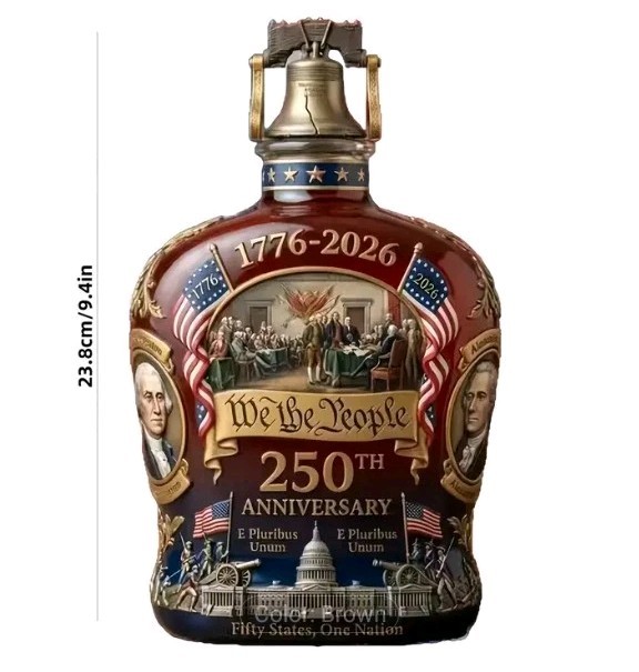 Limited Edition 250th Anniversary Of America Whiskey Decanter Sculpted Bottle