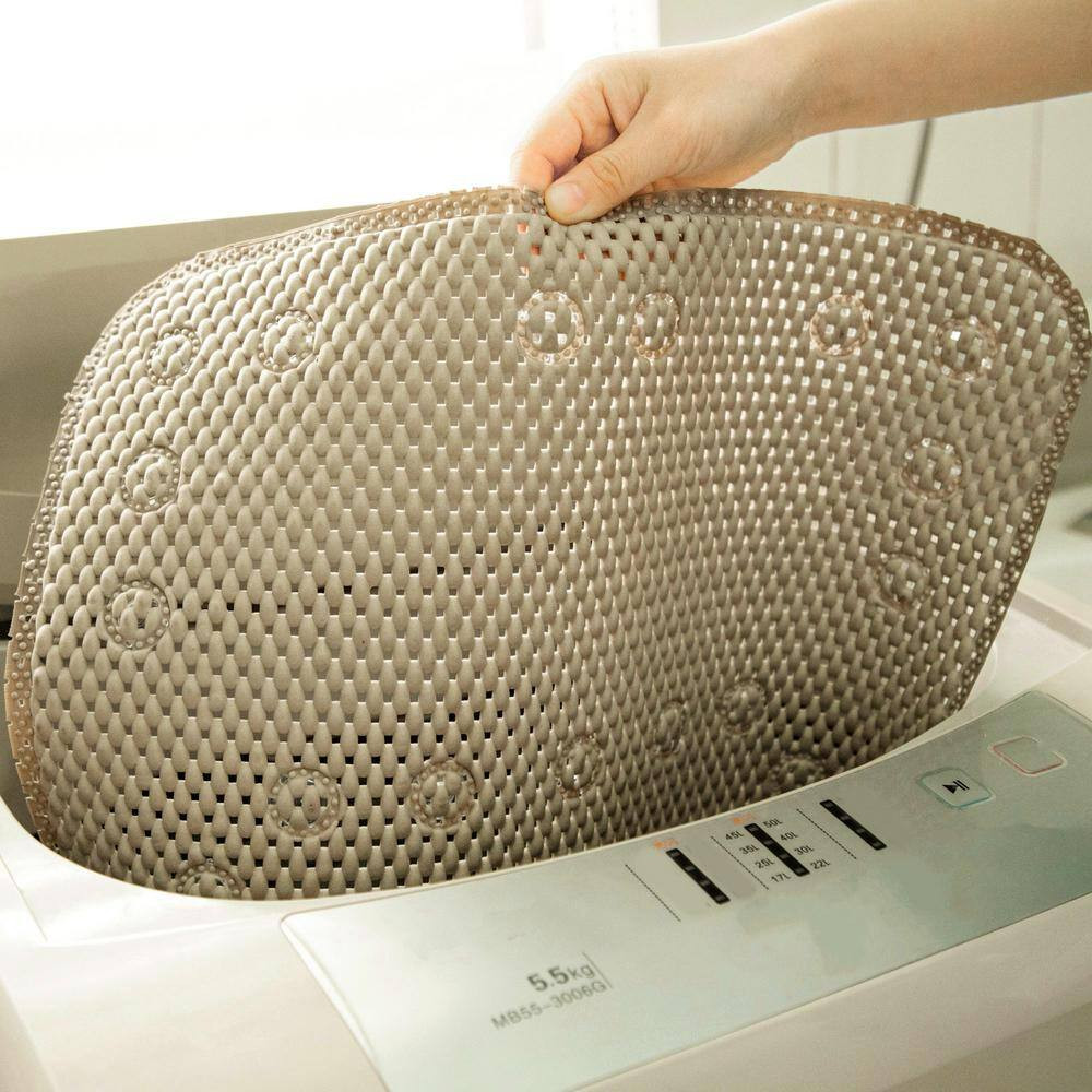 17 In. X 36 In. Gray PVC Foam Bathtub Mat Non-Slip Shower and Bath Mats