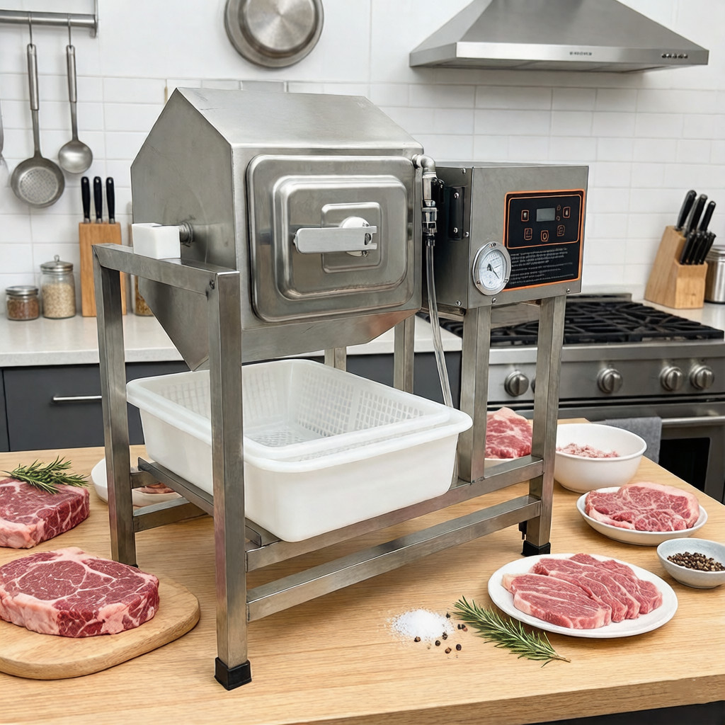 45L Vacuum Tumbler Machine Hexagon Drum 110V Meat Marinator Beef/Chicken/Wings