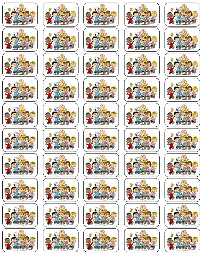 50 Peanuts Gang Envelope Seals / Labels / Stickers, 1" by 1.5"
