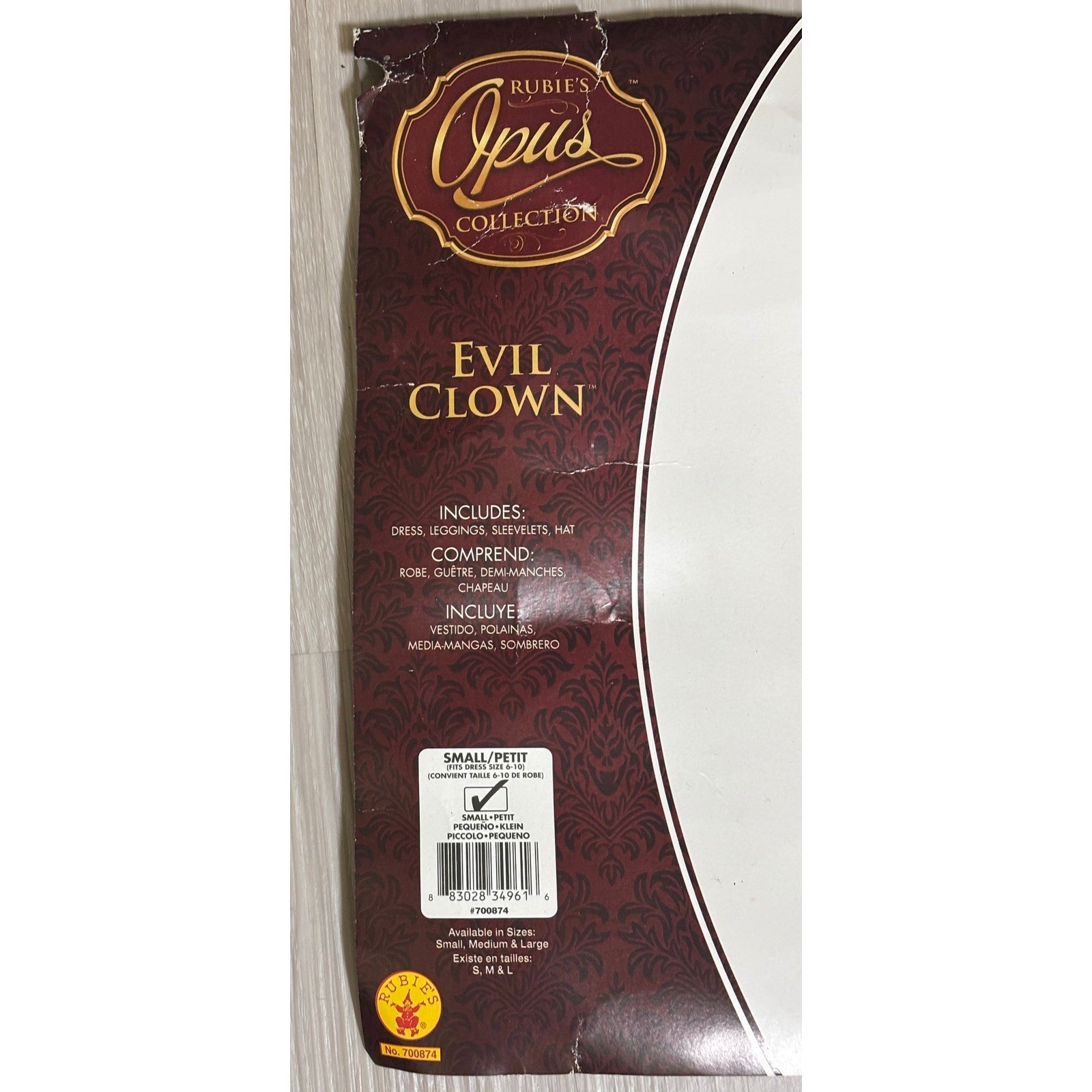 Rubies Evil Clown Costume Womens S Red Black Halloween Cosplay Dress Leggings