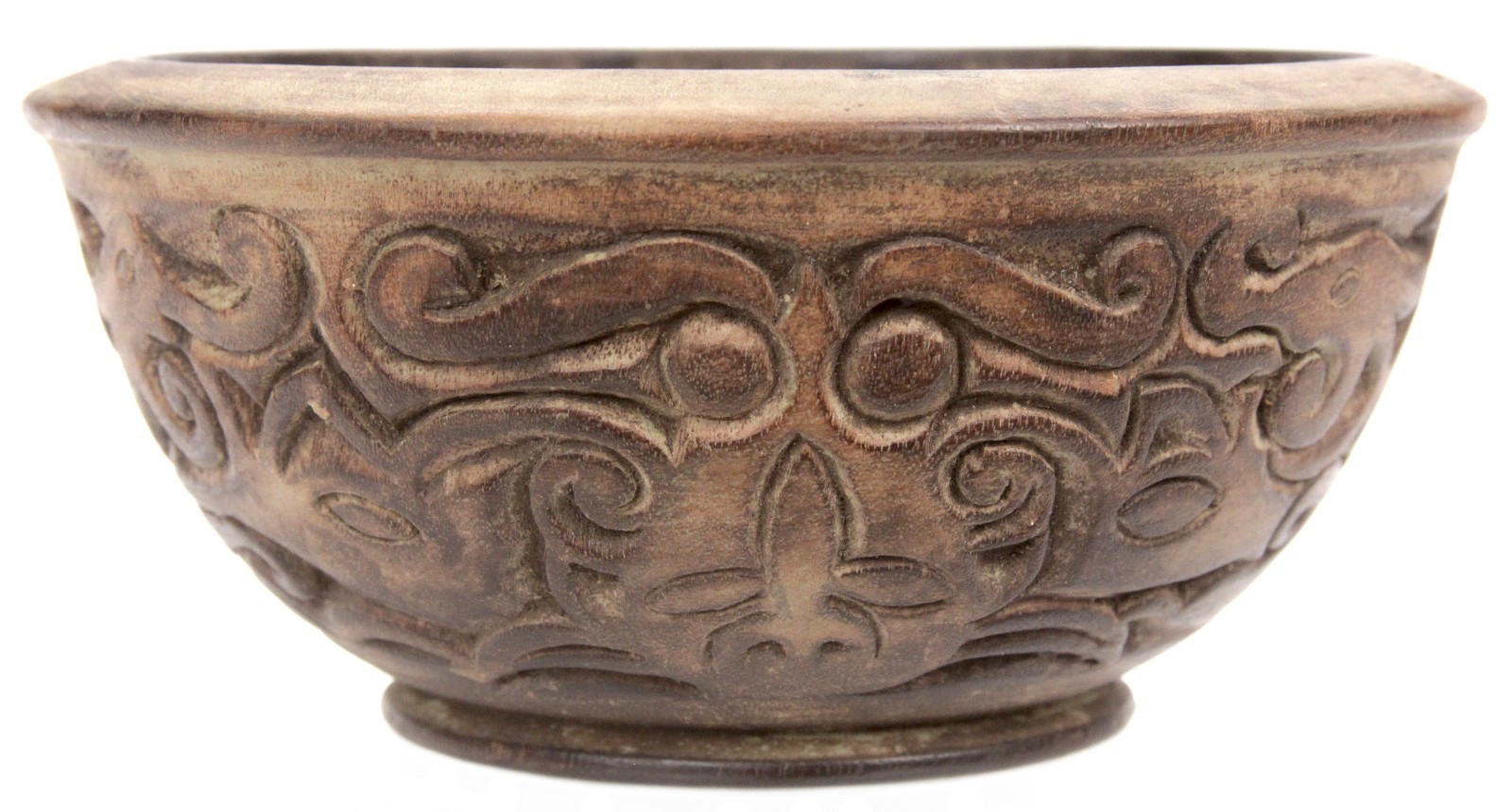 Vintage Carved Wooden Indonesian Dayak Bowl Borneo Lizard Ethnographic Carving