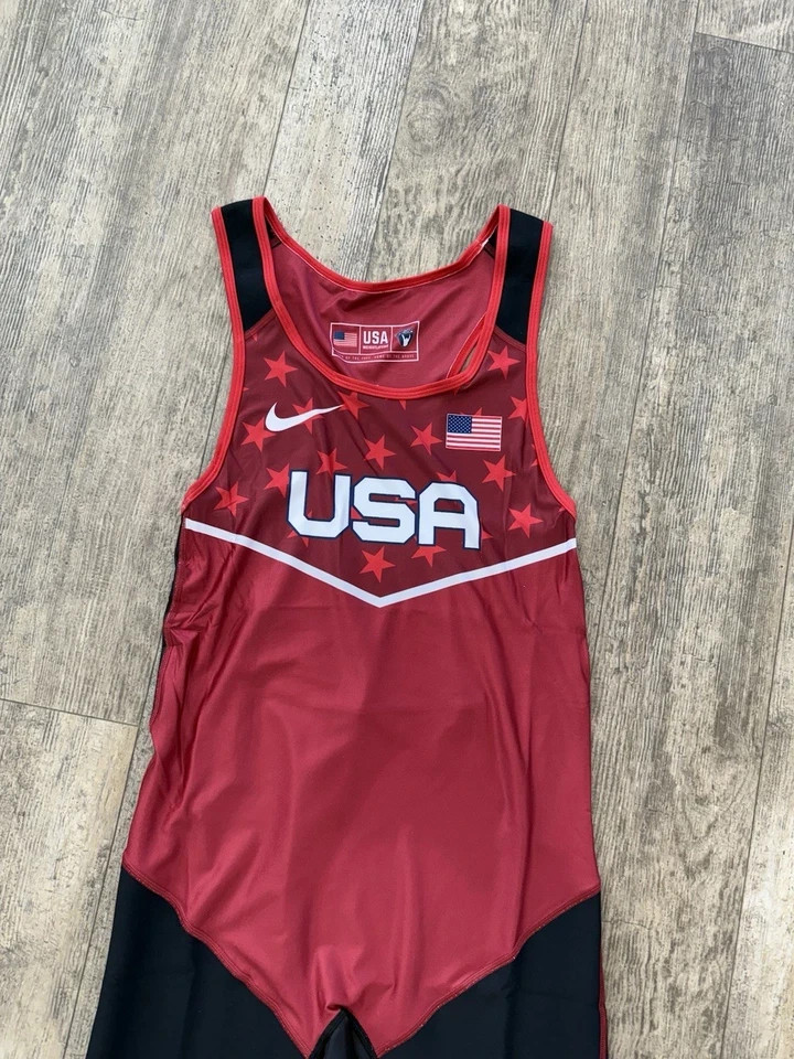 Nike USA Weightlifting / wrestling Singlet Gym Stars Team Men’s size sizes