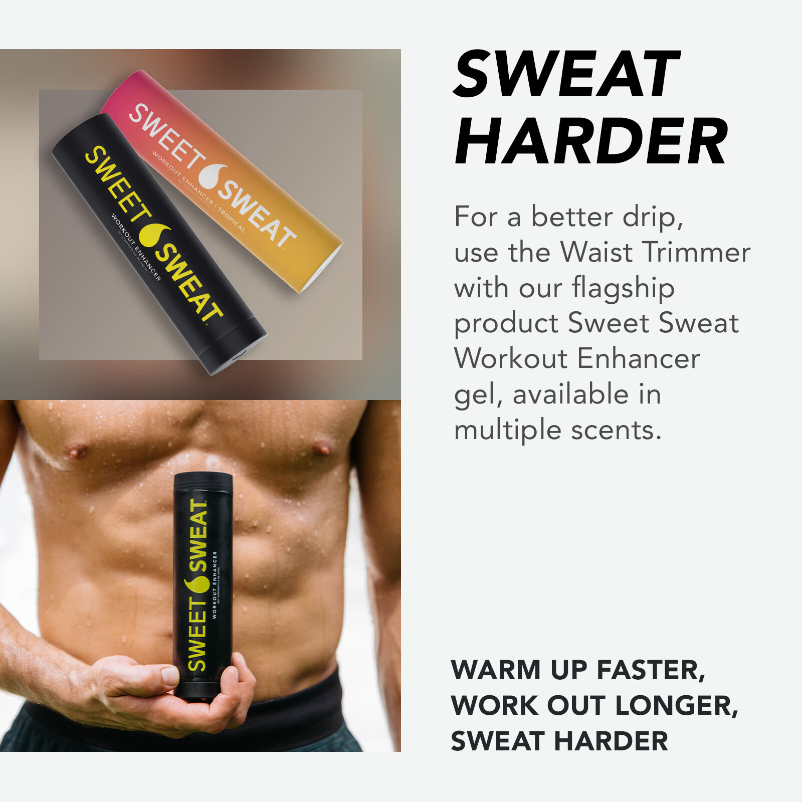 Sweet Sweat Waist Trimmer Band (Women & Men) - Trainer Belt - Black / Yellow XL