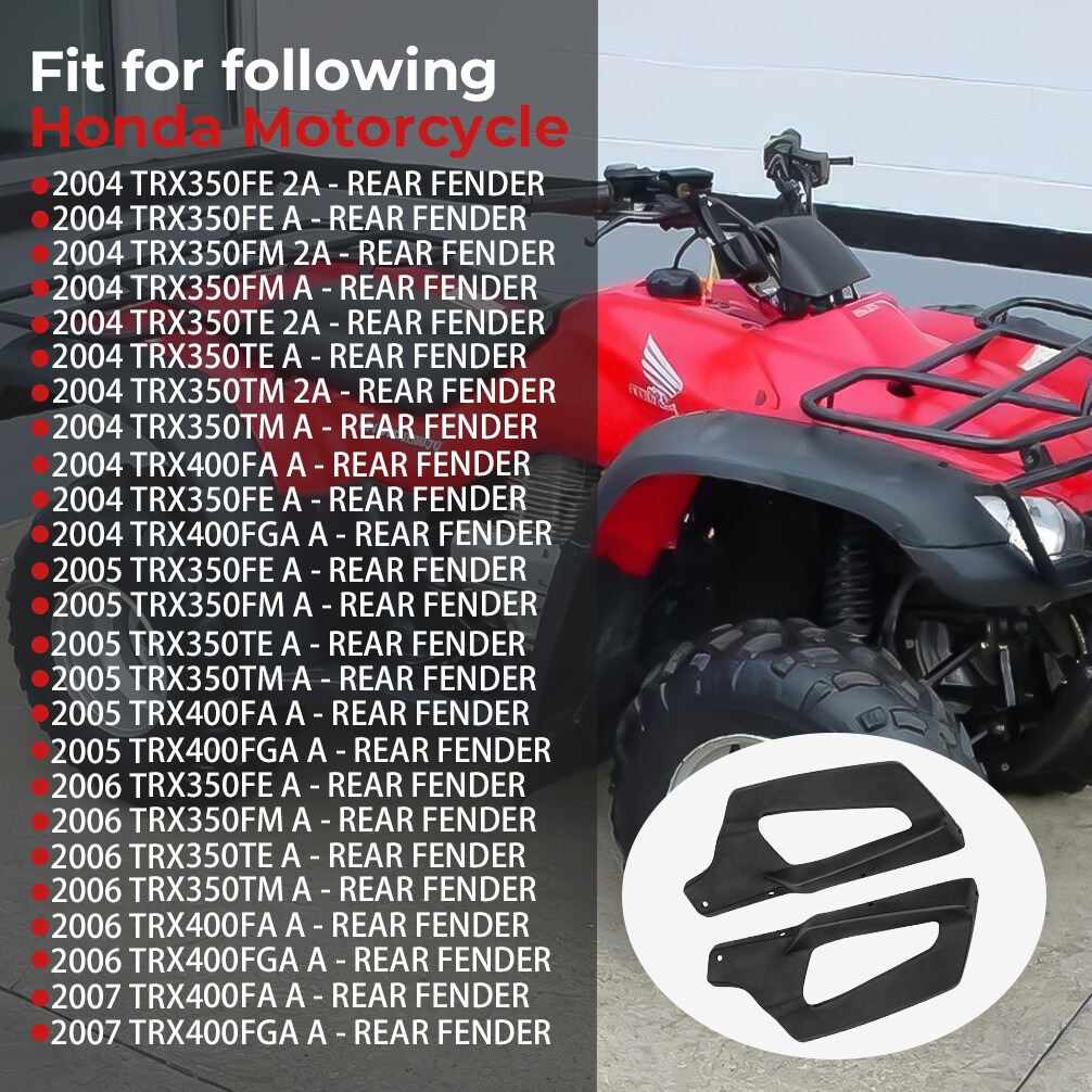 For Honda Rancher 350 400 Rear Splash Guard Kit Left & Right Mud Guard TRX350 40