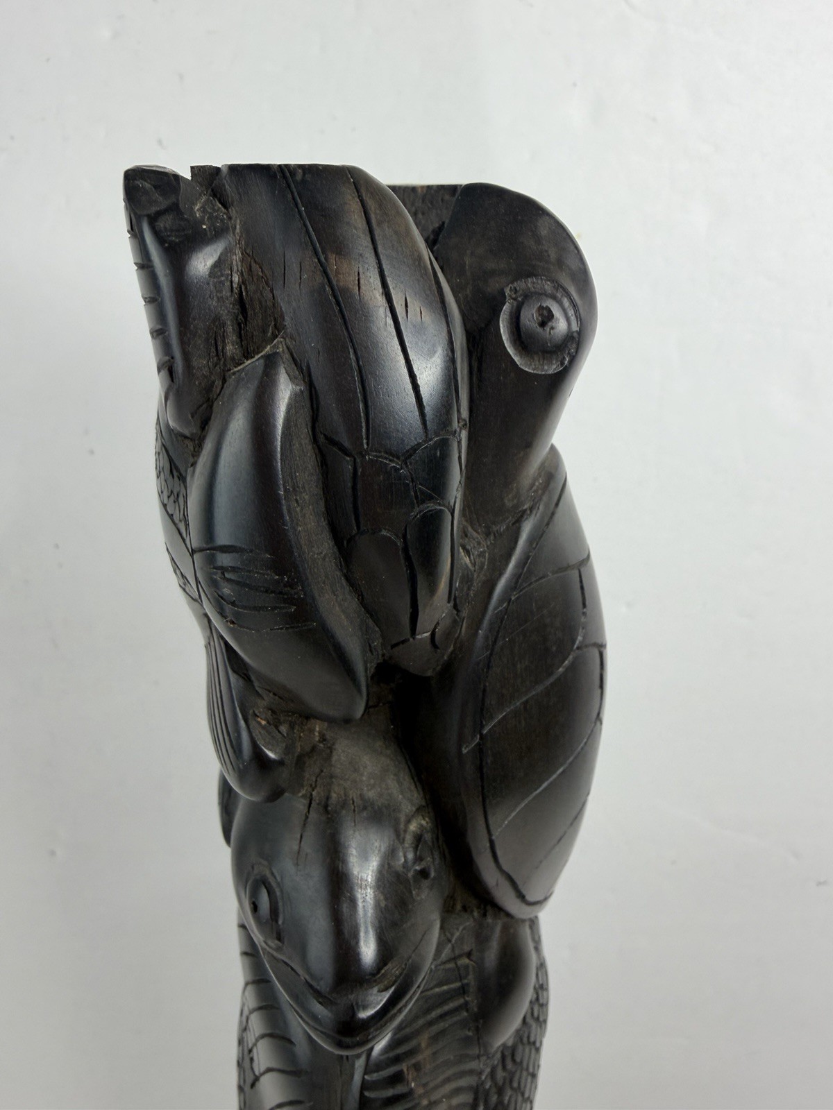 Vintage Hand Carved Solomon Islands Sea Spirit Tower Sculpture Gatokae Island