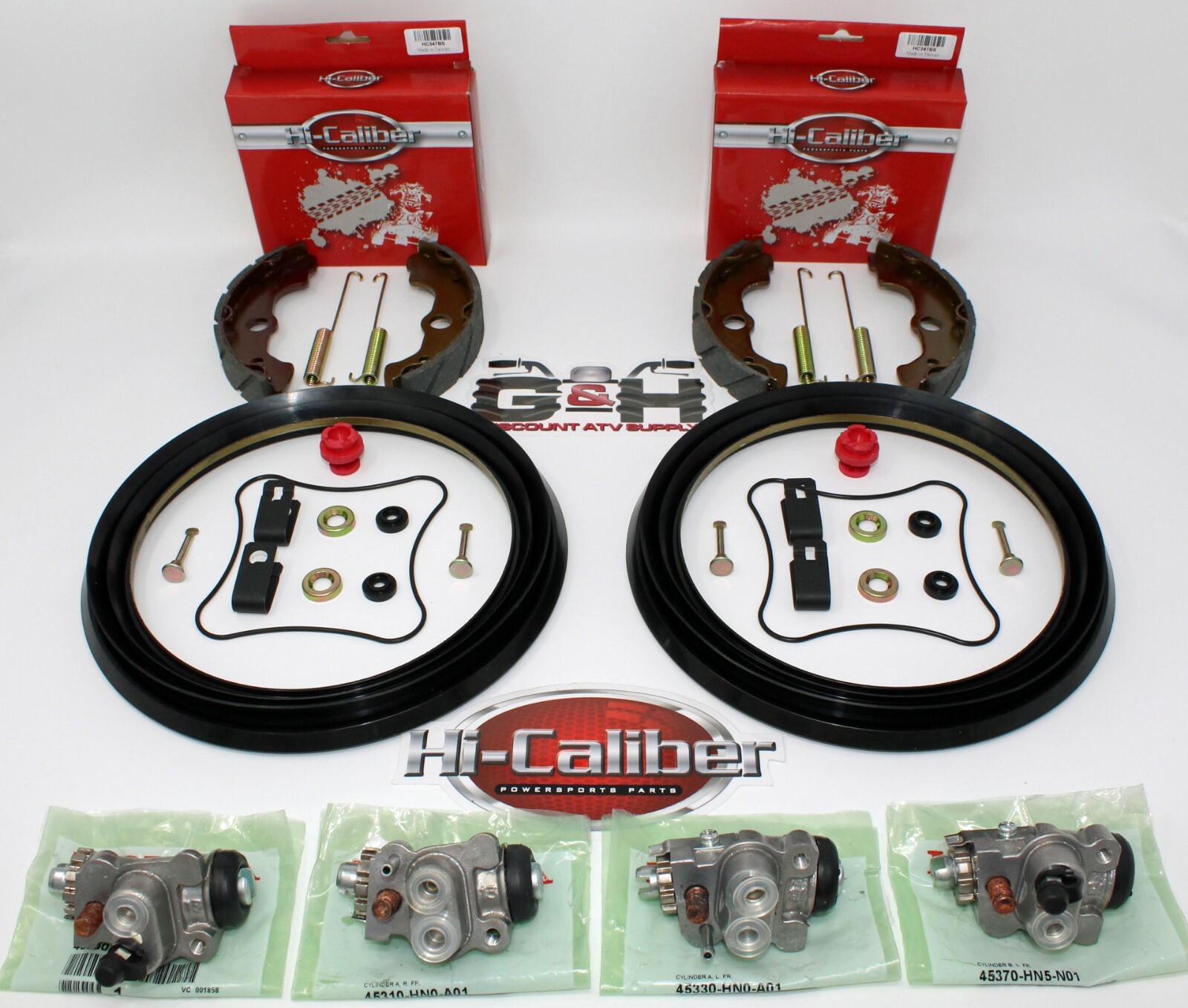 FRONT BRAKE REBUILD KIT Shoes Wheel Cylinders Hardware Honda TRX 400 450 Foreman