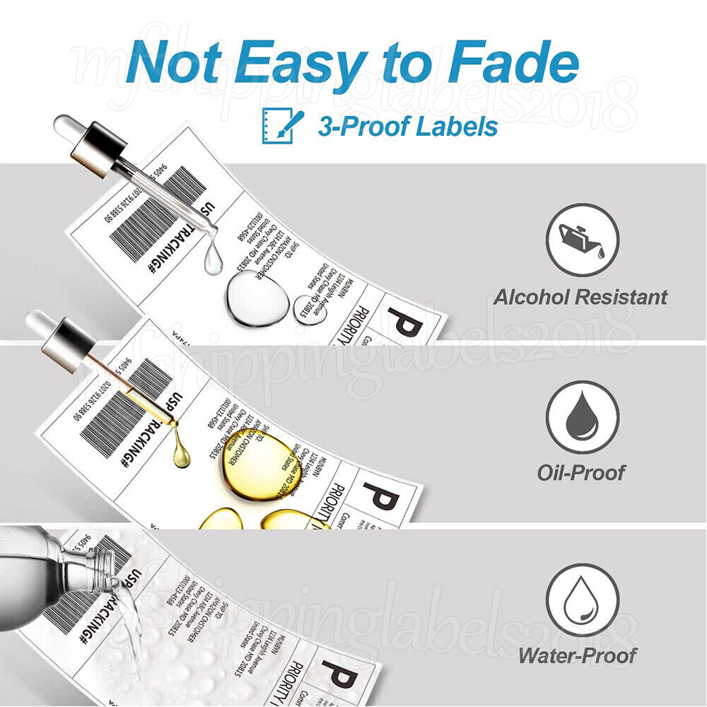 100-10000 4x6 Fanfold Direct Thermal Shipping Labels for Zebra & Rollo Printers