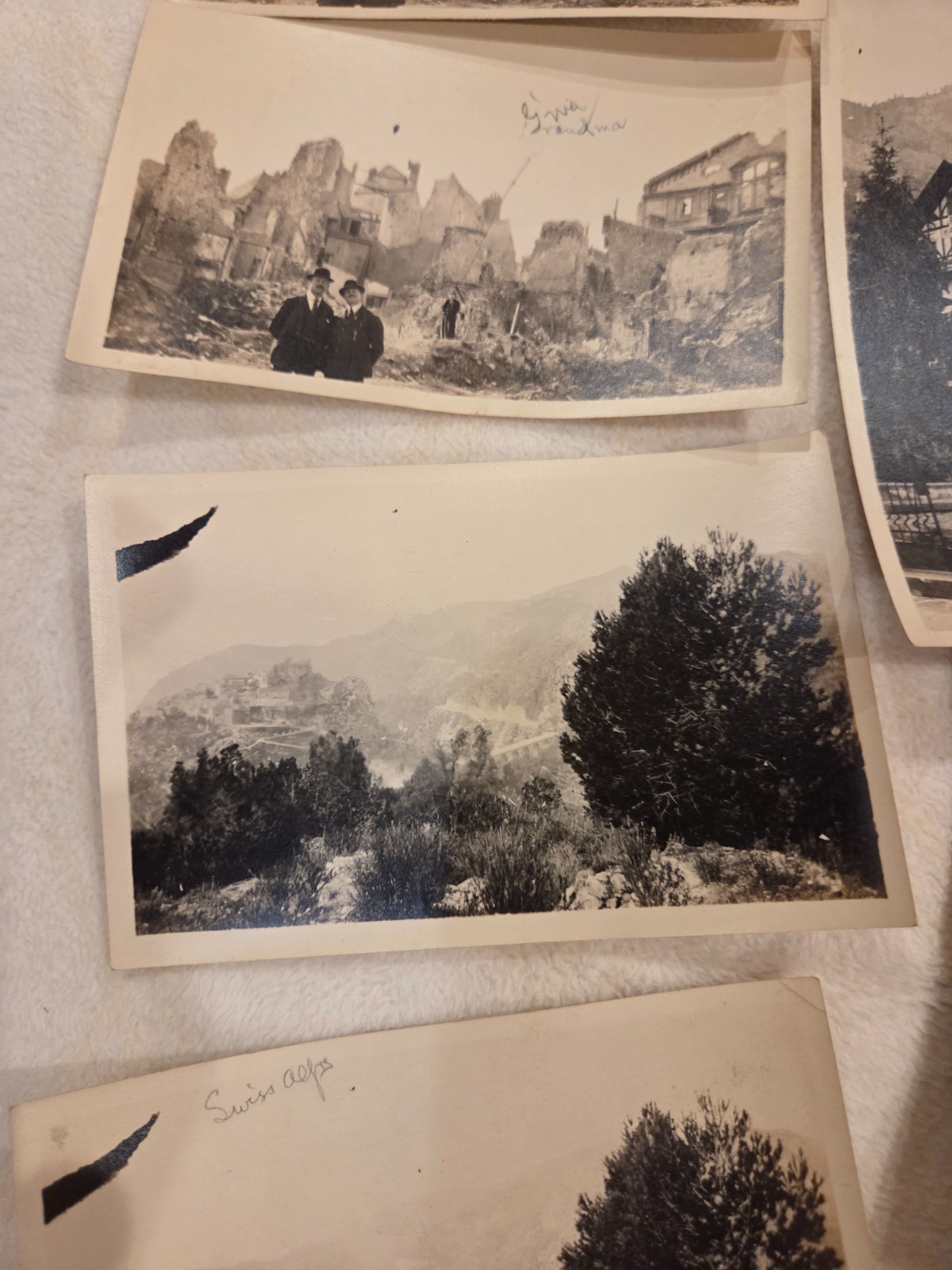 WWI Orig.PHOTOS Vintage RPPC Post Card LOT OLD 1910s German Ruins