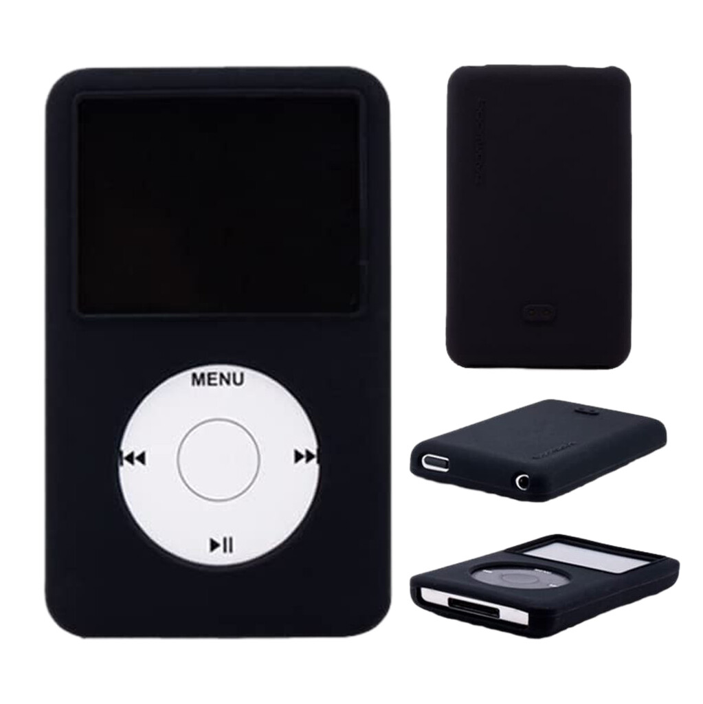 For iPod Classic 80GB/120GB/160GB Silicone Rubber Soft Skin Sleeve Case - Black
