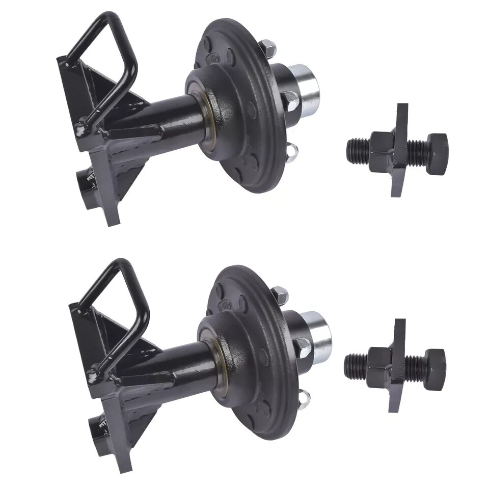 Pair 8000LB 8 x 6.5 Lug Superior Shipping Container Wheels Bolt-on Spindle Kit.