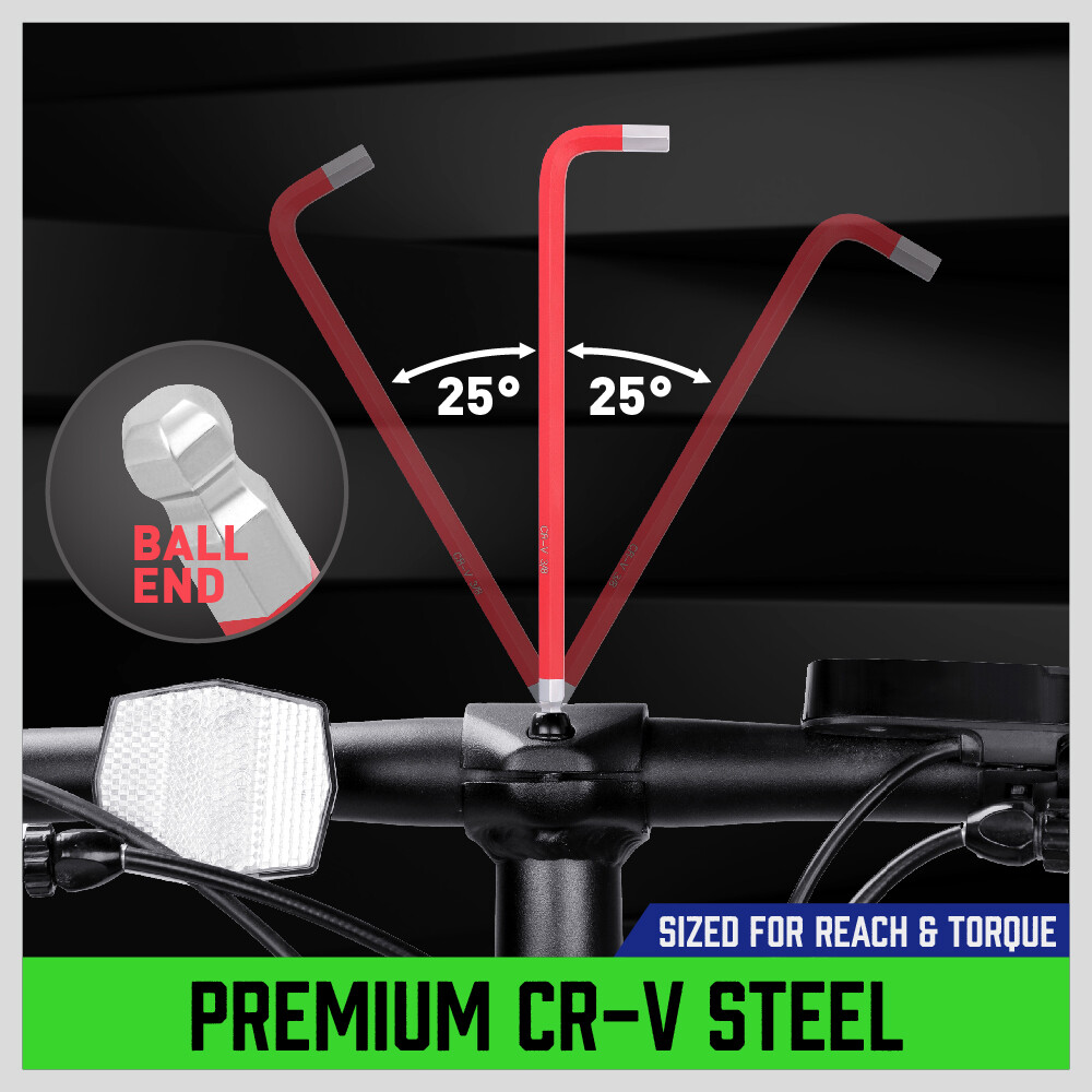 37pc Ball End Hex Key Allen Wrench Set Star Long Arm SAE Metric Industrial Grade