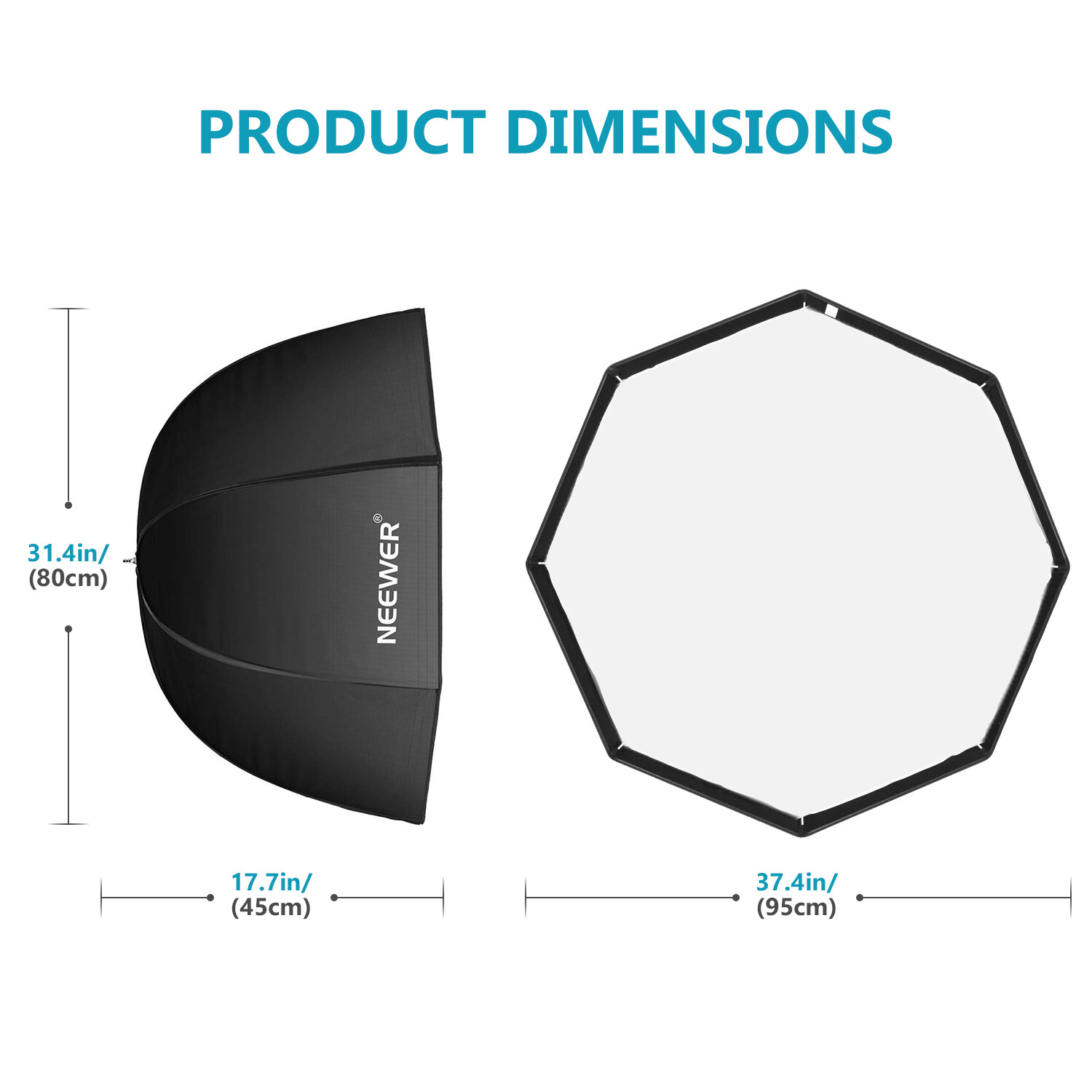 Neewer 37.5inches Octagon Softbox with Carrying Bag for Speedlite, Studio Flash