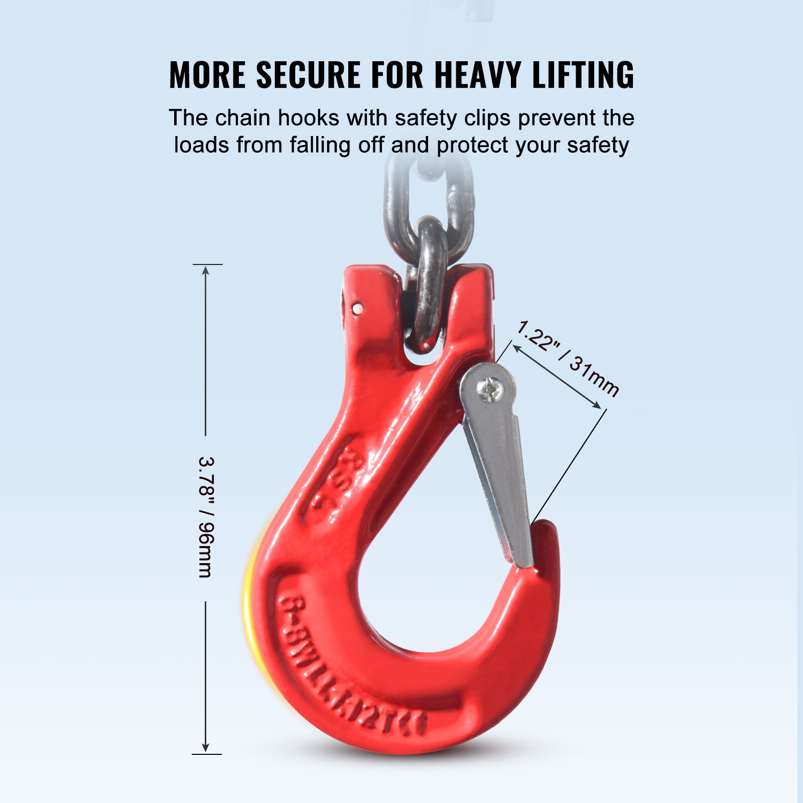 VEVOR 1/4" x 5' Chain Sling 4 Legs G80 Lifting Chain with Grab Hooks 6600 lbs