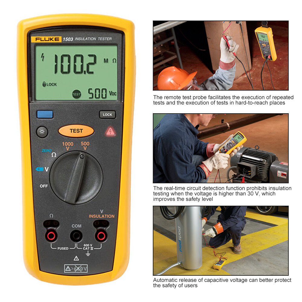 Fluke 1503 Digital Insulation Resistance Meter Megger 2000 MΩ Backlight CAT IV