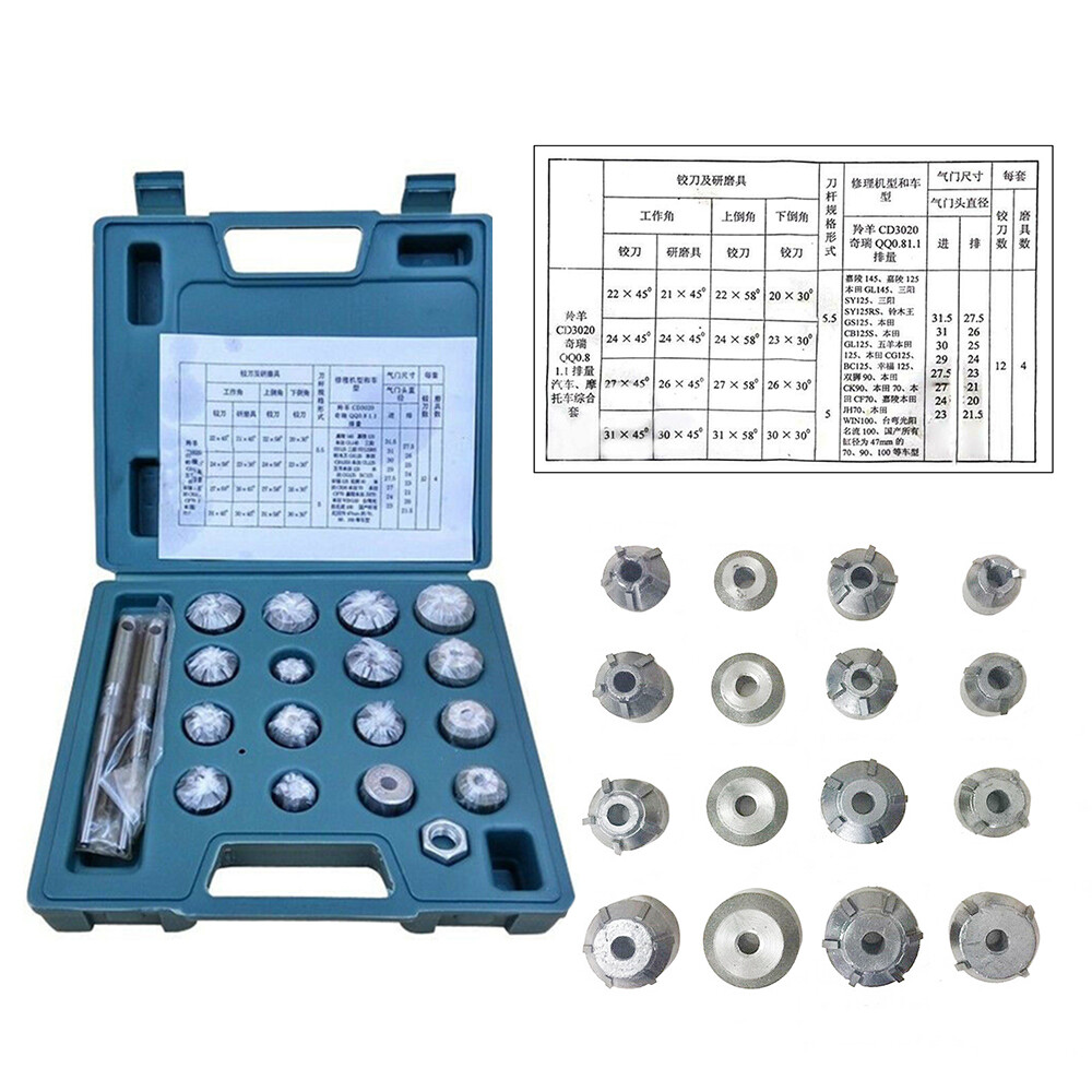Universal Valve Seat Reamer Motorcycle Repair Displacement Cutter Tool Set