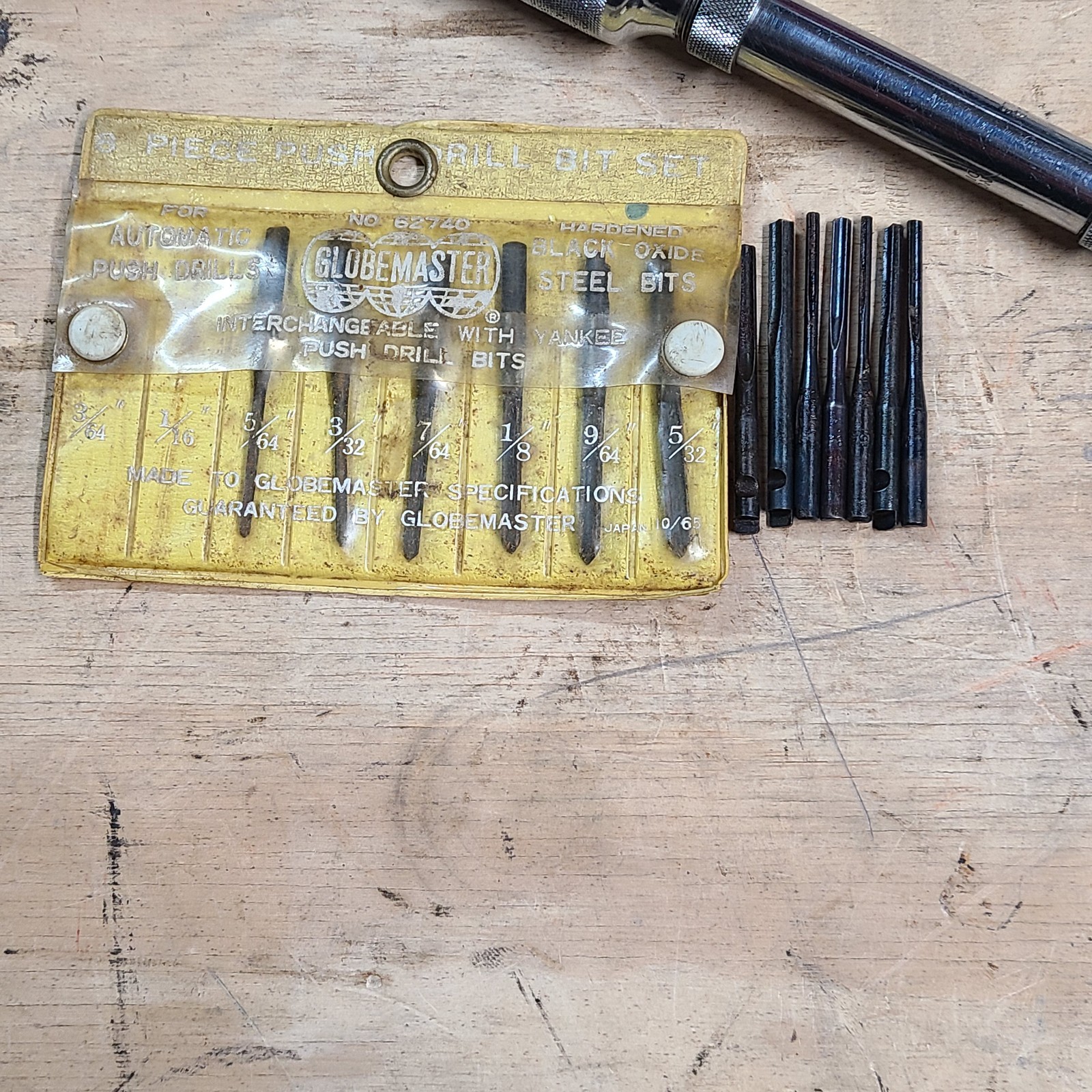 North Bros YANKEE No. 41 Push Drill w/ Bits Some NOS USA Stanley Vintage