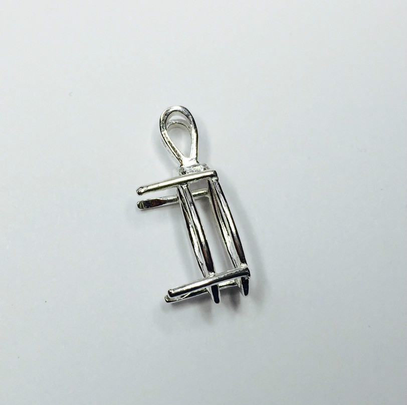 Sterling Silver Marquise Pre-Notched Pendant Setting (8x4mm-20x10mm)