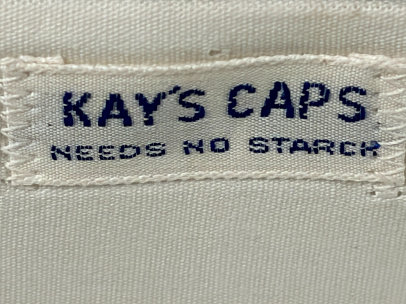 Vtg Kay's Caps Nursing Cap RN Uniform Hat Black Stripe 1960's