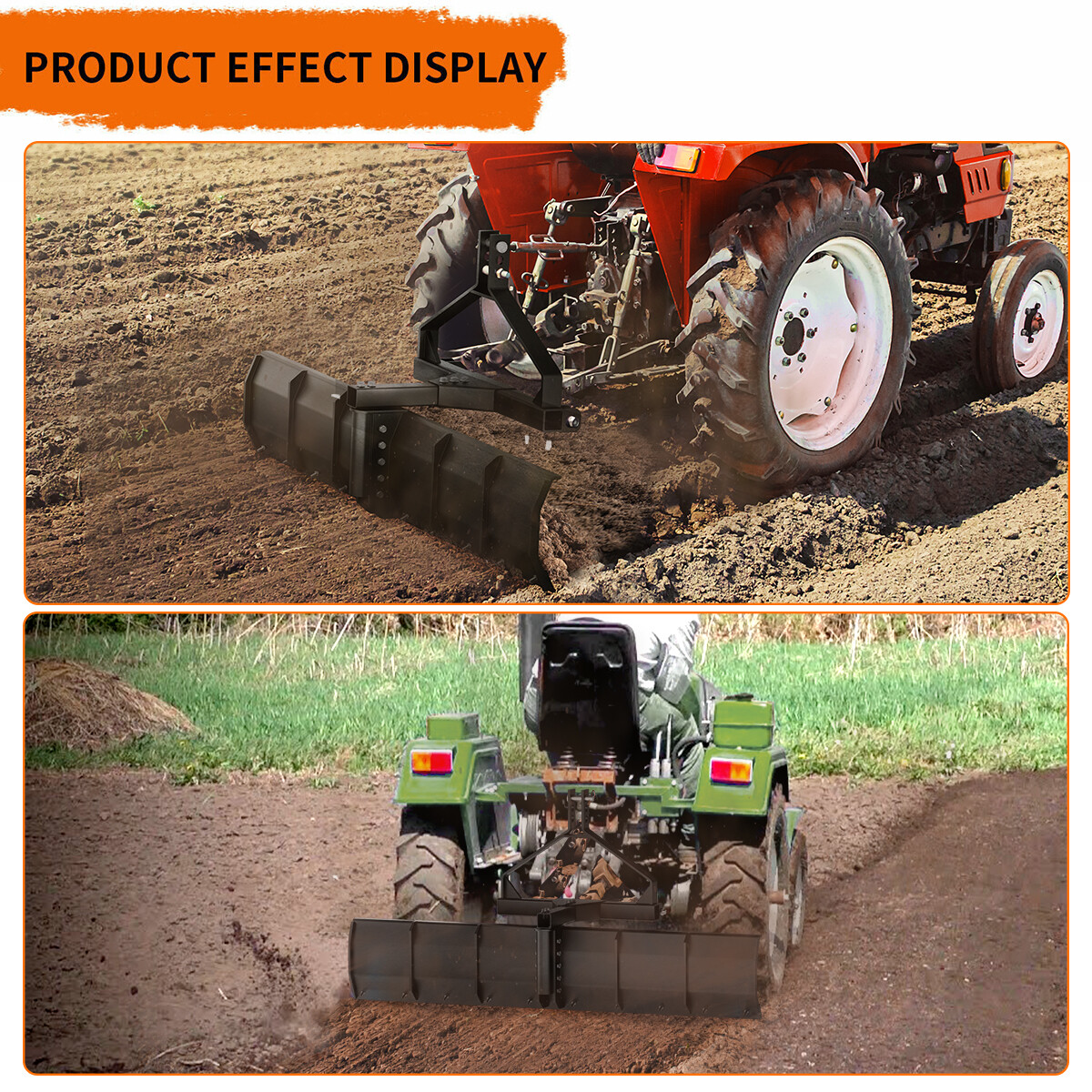 52" Width CAT-0 & Cat 1 Rear Grading Blade for Driveway Leveling Heavy Scraping