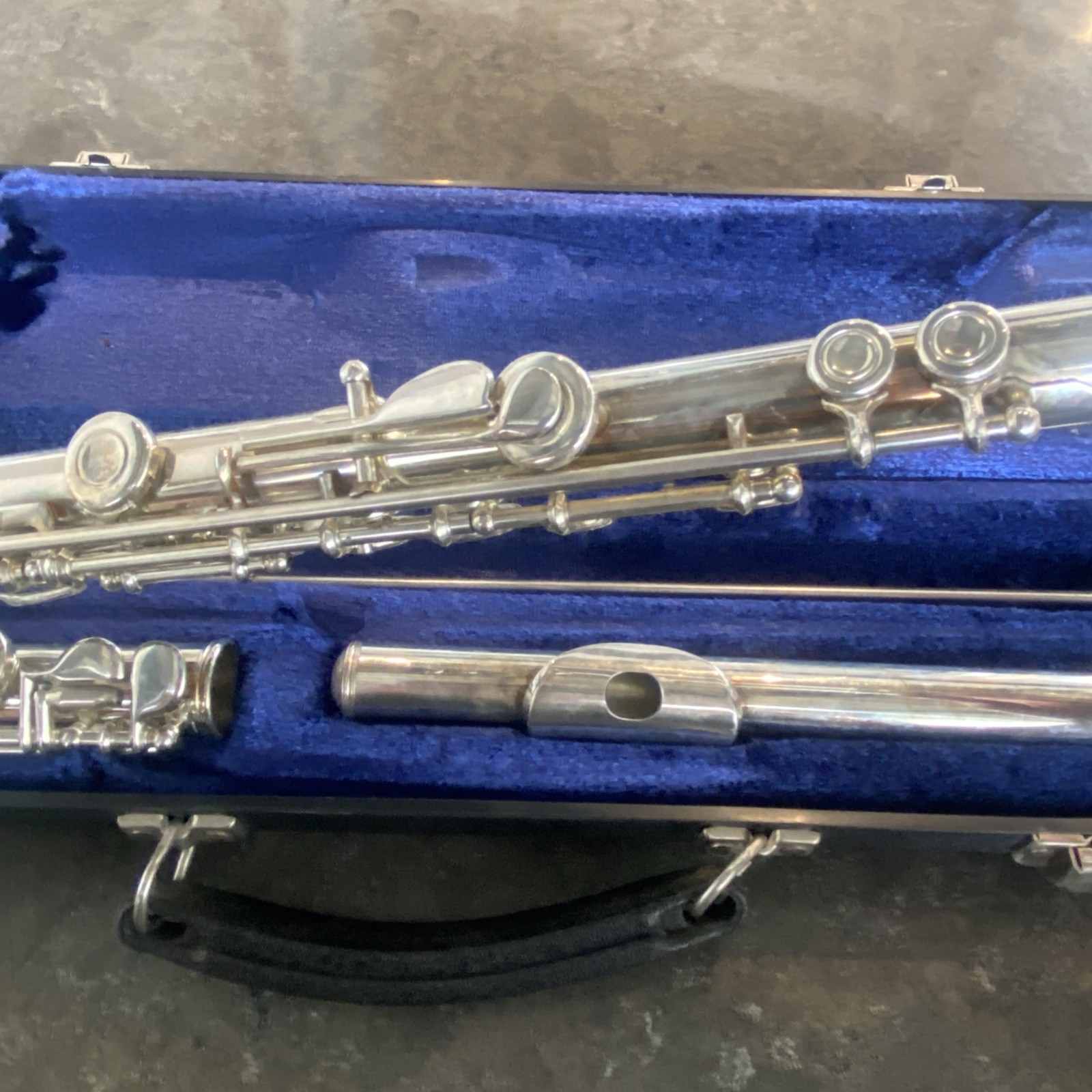 Emerson USA Open Hole Flute + Case Silver Plate Stamped 47799 1 AS IS PREOWNED