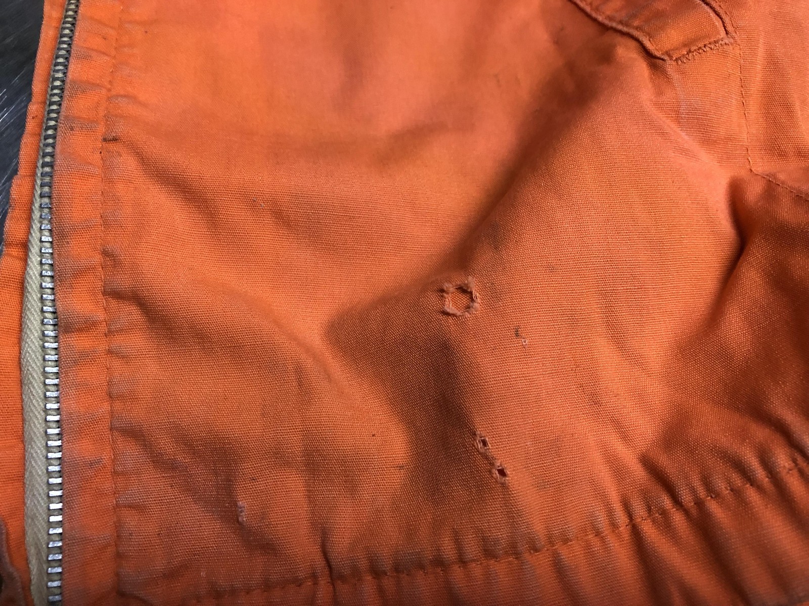 Allis Chalmer Orange Long Sleeve Heavy Shirt XL vintage tractor Jacket x large