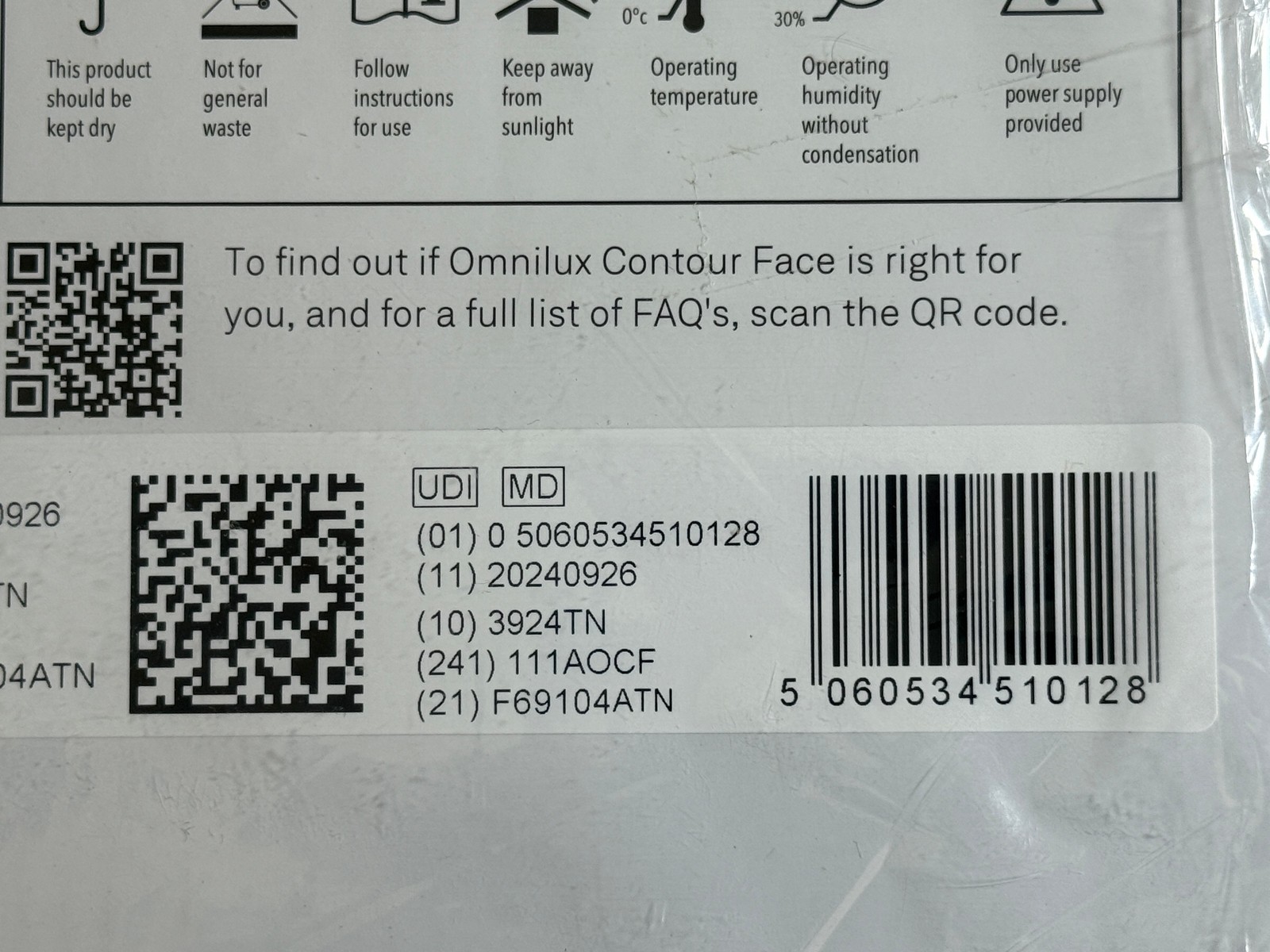 NEW Omnilux Contour Face LED Red Light Therapy Mask Reduce Lines Wrinkles Womens