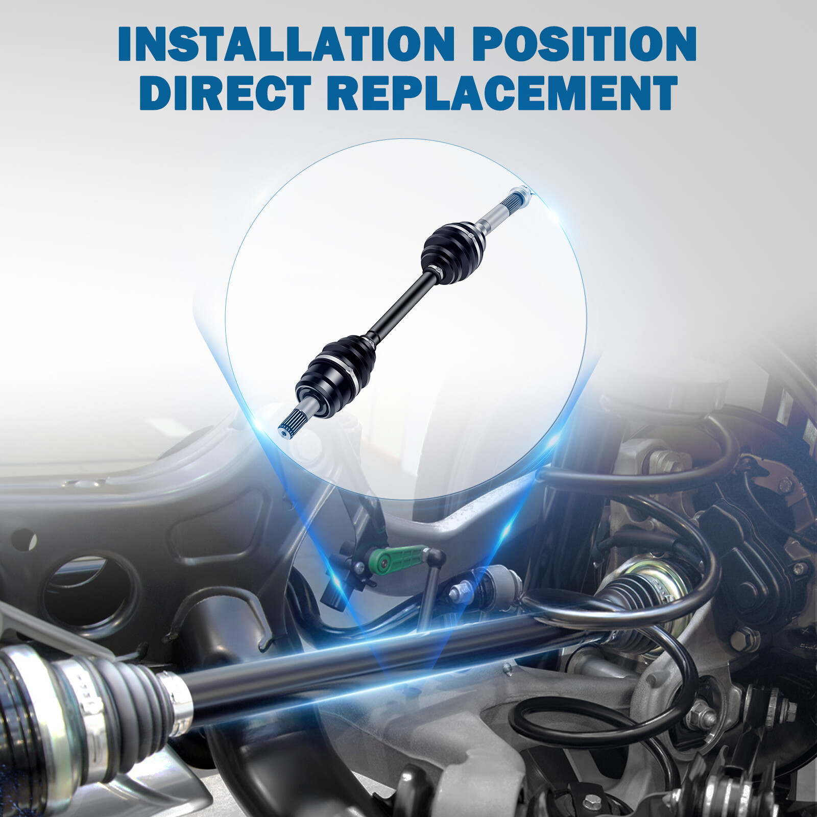 Pair Front CV Axle Assembly For Kawasaki Mule 610 KAF400A KAF400C 4x4 2005-2009