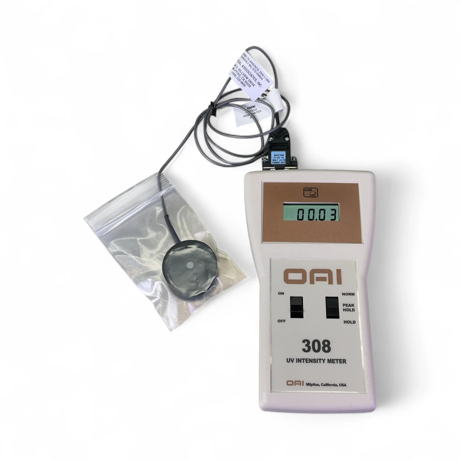 OAI 308 UV Intensity Meter with Optical Sensor 0308-0000-01 0308-0002-04 USED