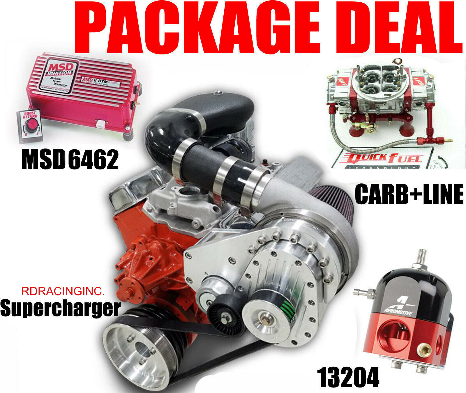 TORQSTORM SUPERCHARGER BILLET SYSTEM SMALL BLOCK CHEVY ARP-K-GM-SBC-DS-SWP COMBO