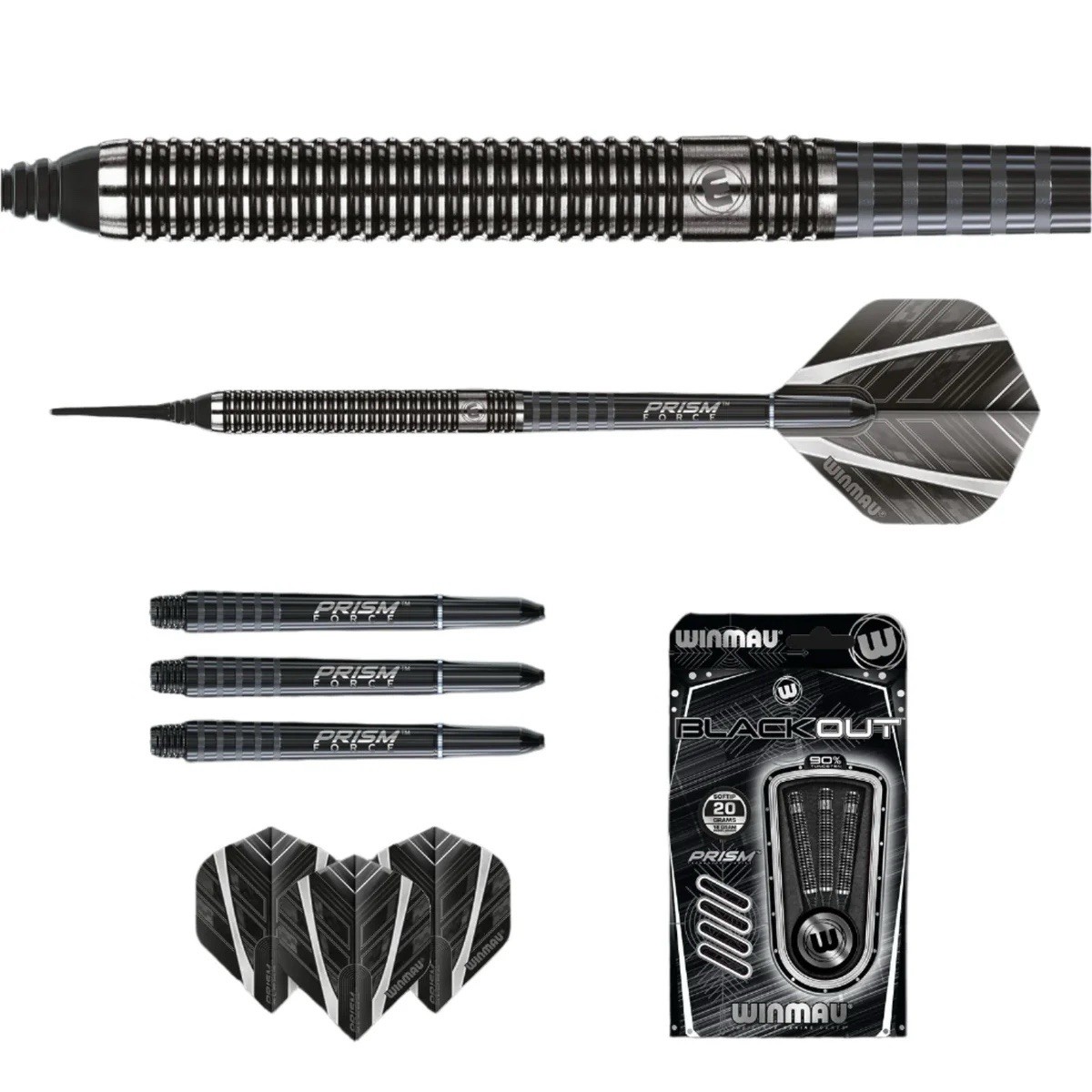 Winmau BLACKOUT- Soft Tip Darts- 18g