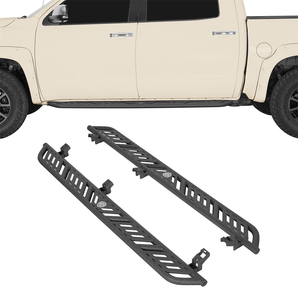 Pair Side Steps Running Boards Slider Rails For 2007-2021 Toyota Tundra CrewMax