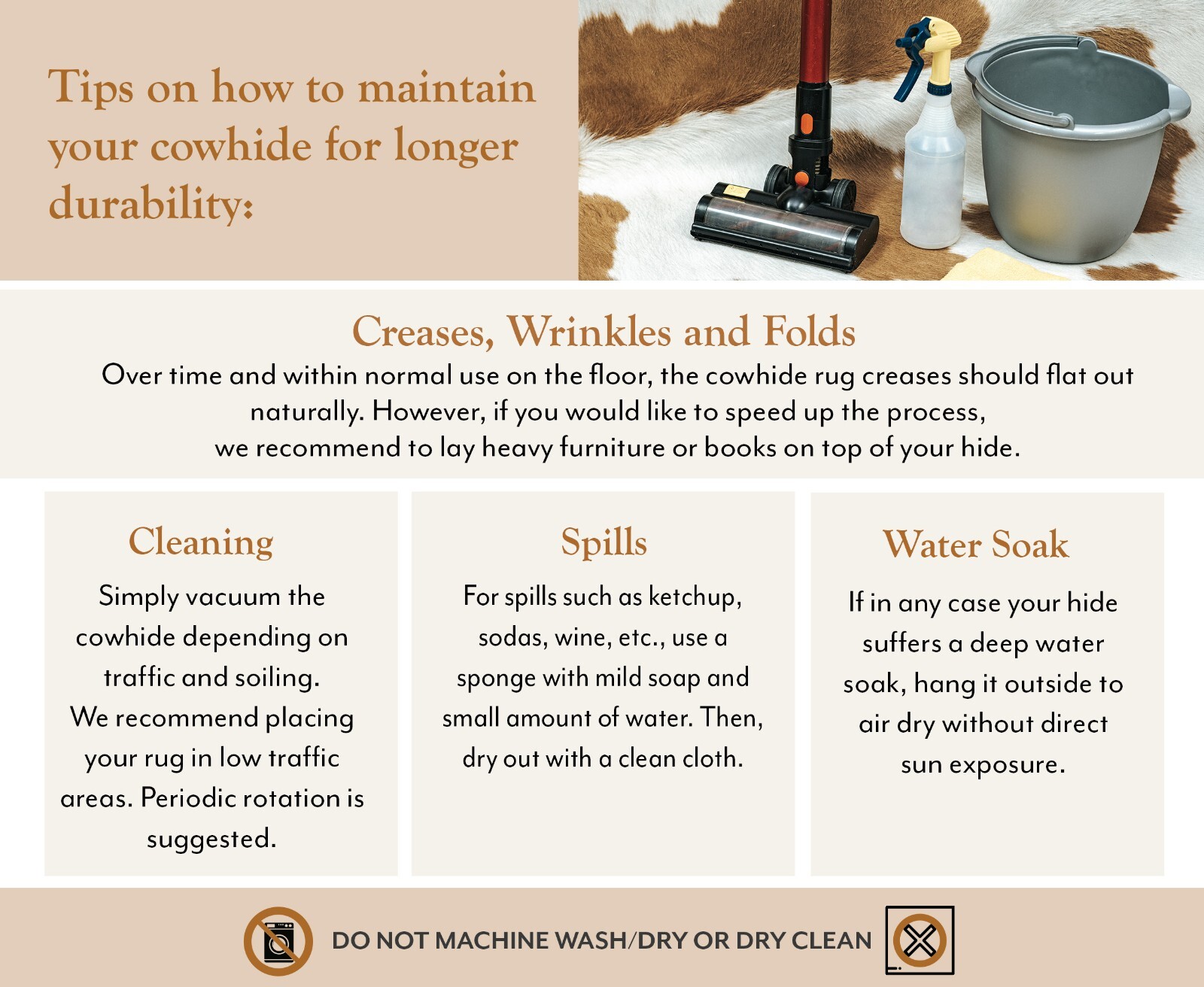 Real Cowhide Rug Tricolor - Size 6 x 6-7’