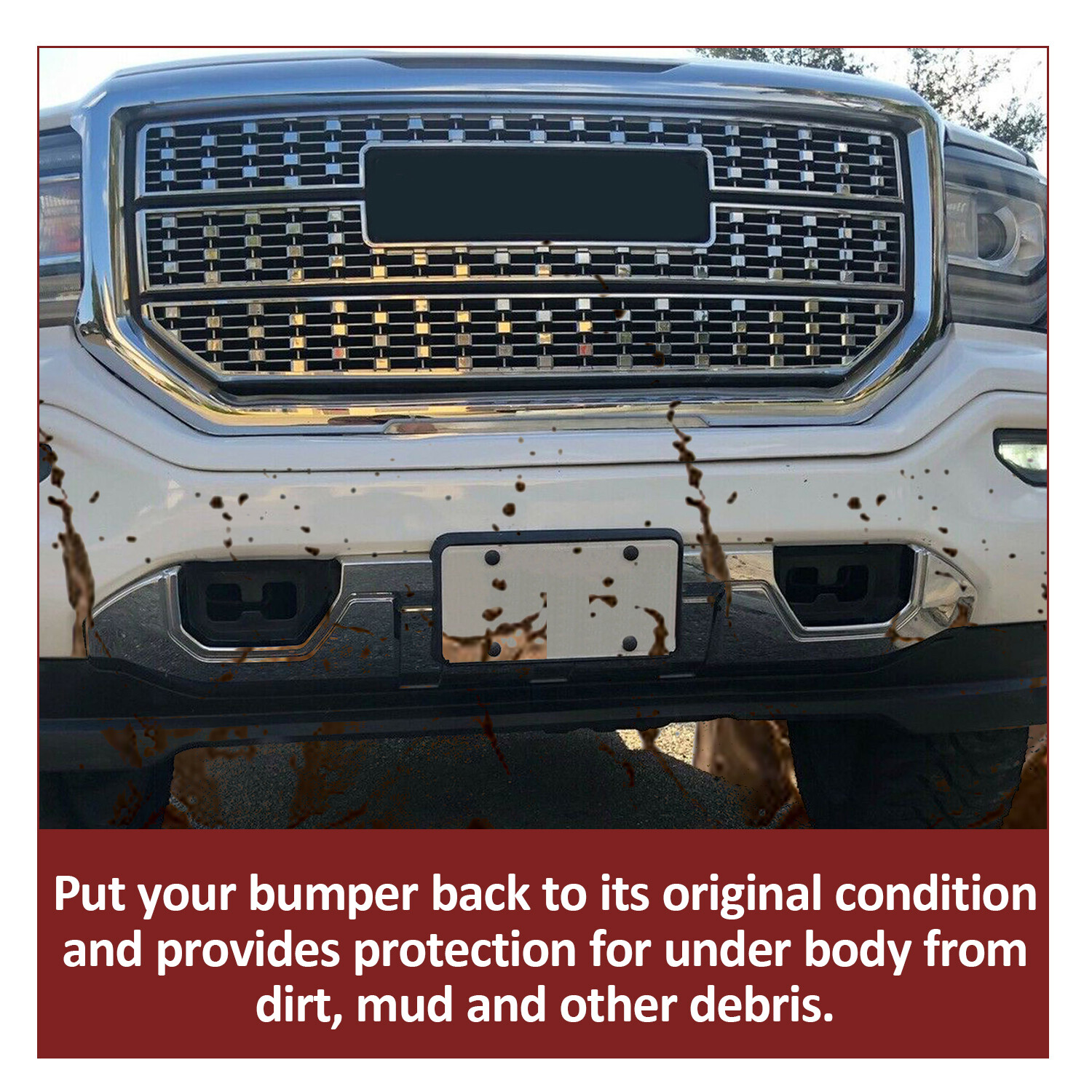 Fits 16-19 GMC Sierra 1500 Front Bumper Skid Plate Protective Armor Chrome