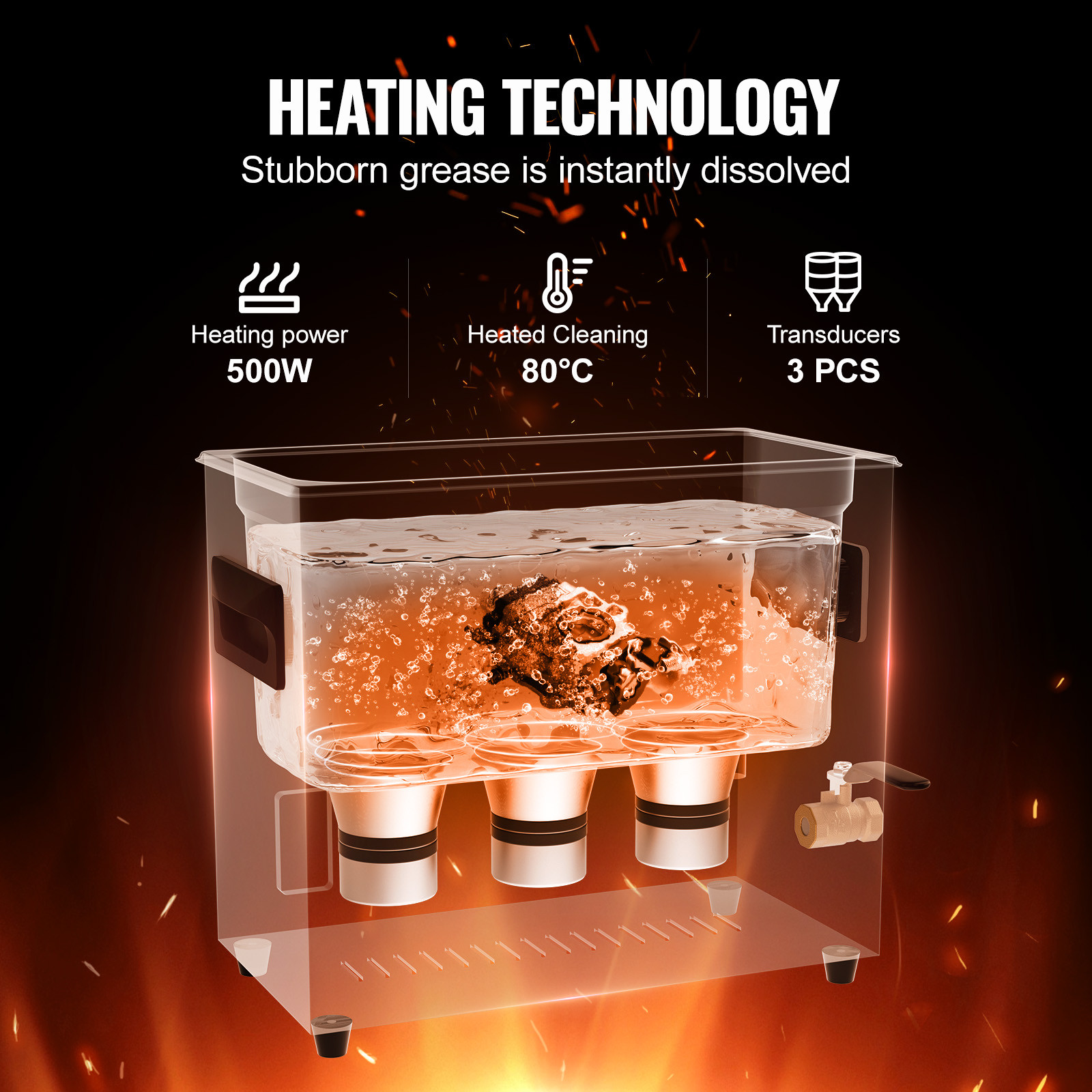 6L Ultrasonic Cleaner Cleaning Machine with Basket Heater and Timer 180W