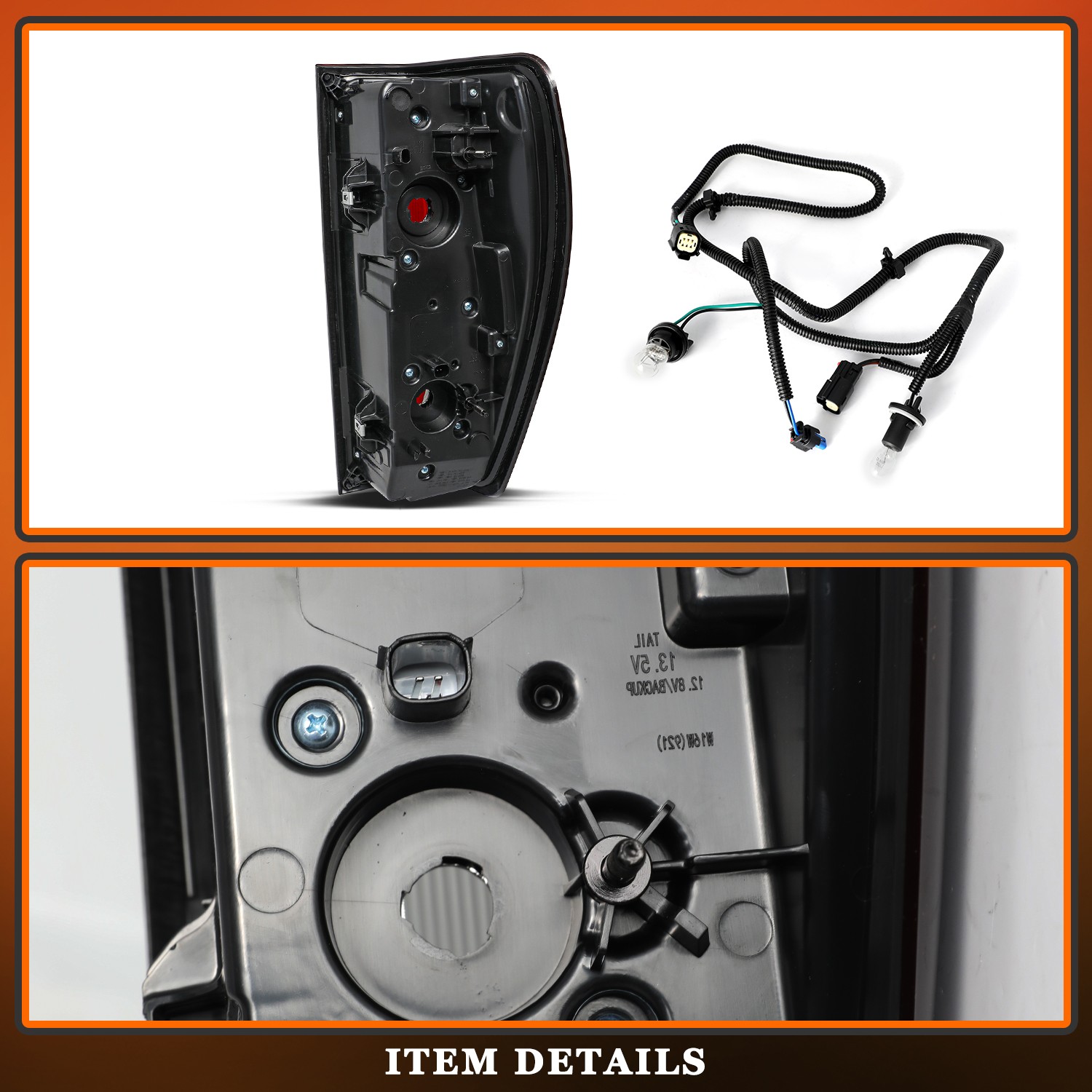 Pair Halogen Tail Light For 2019-2025 GMC Sierra 1500 2500HD W/ Full Bulbs LH+RH