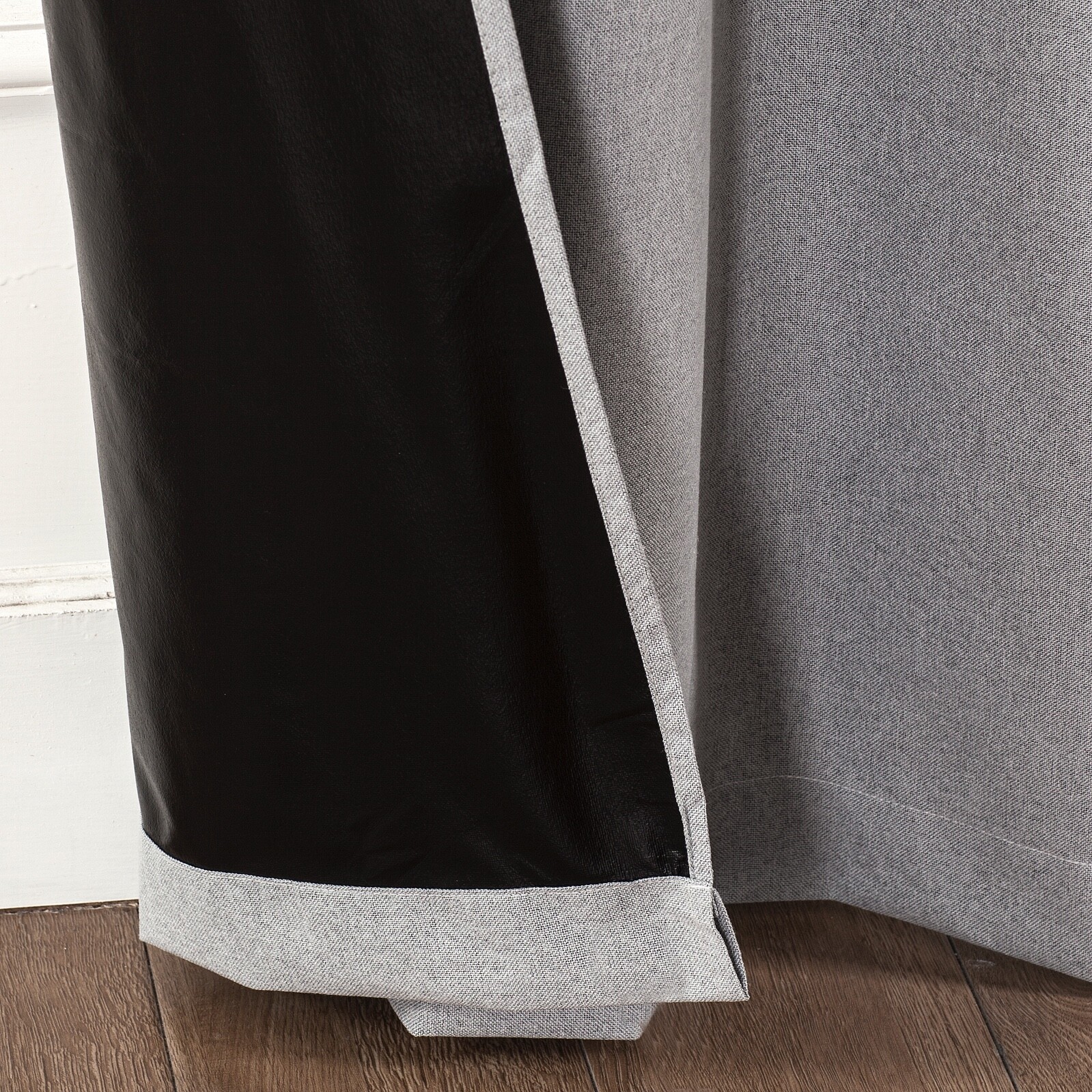 Set of Two (2) 100% Blackout Curtains Extra Wide 110 Inches - All Length - Gray