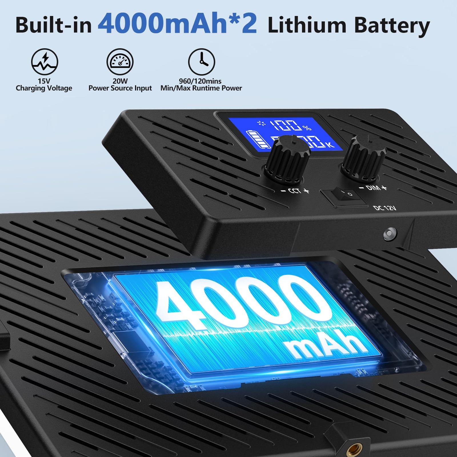 Led Video Light Panel Lighting Kit, 2-Pack Bi-Color Photography Lighting with...